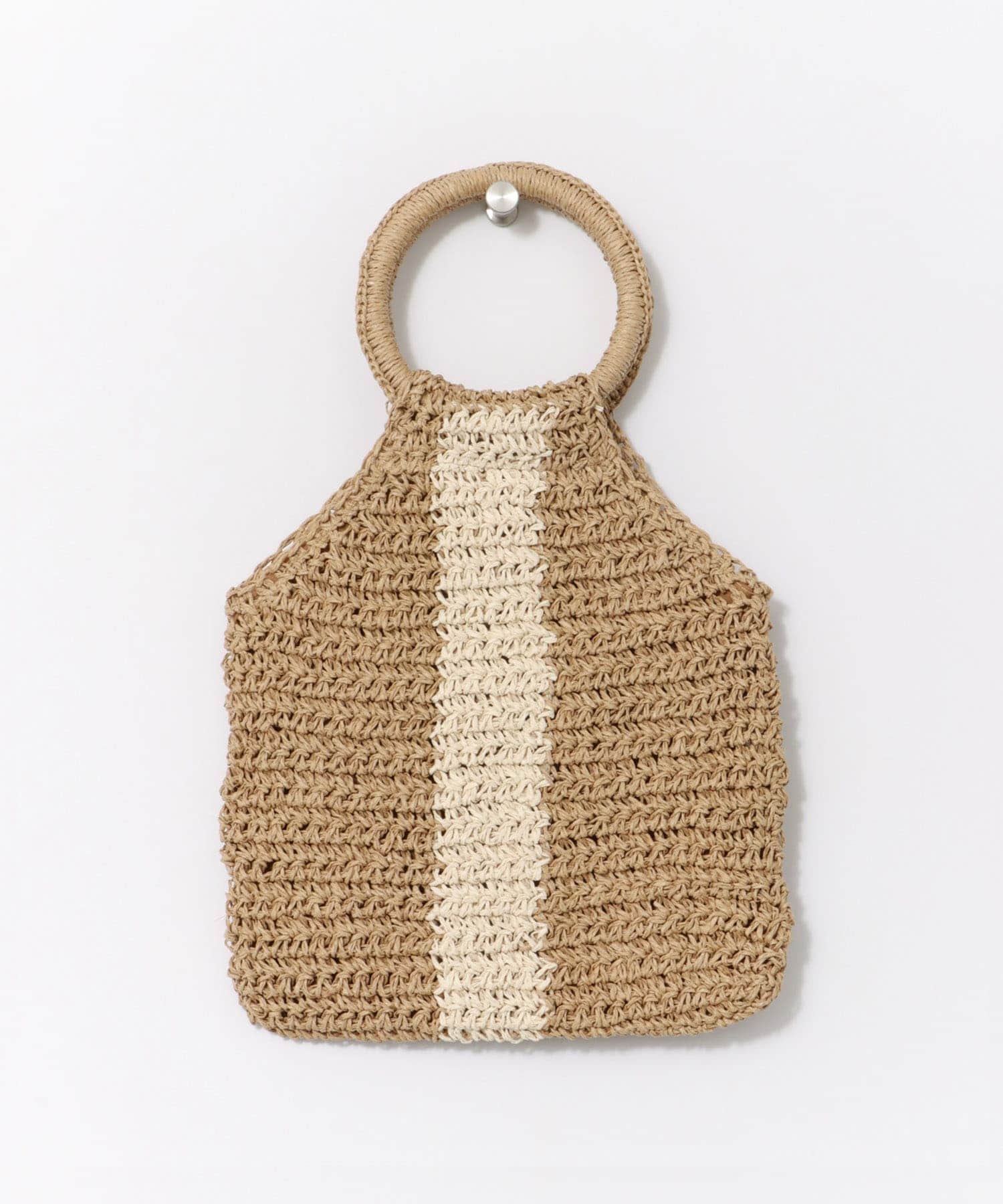 ペーパーヤーンセンターカラーバッグ BEIGE FREE
