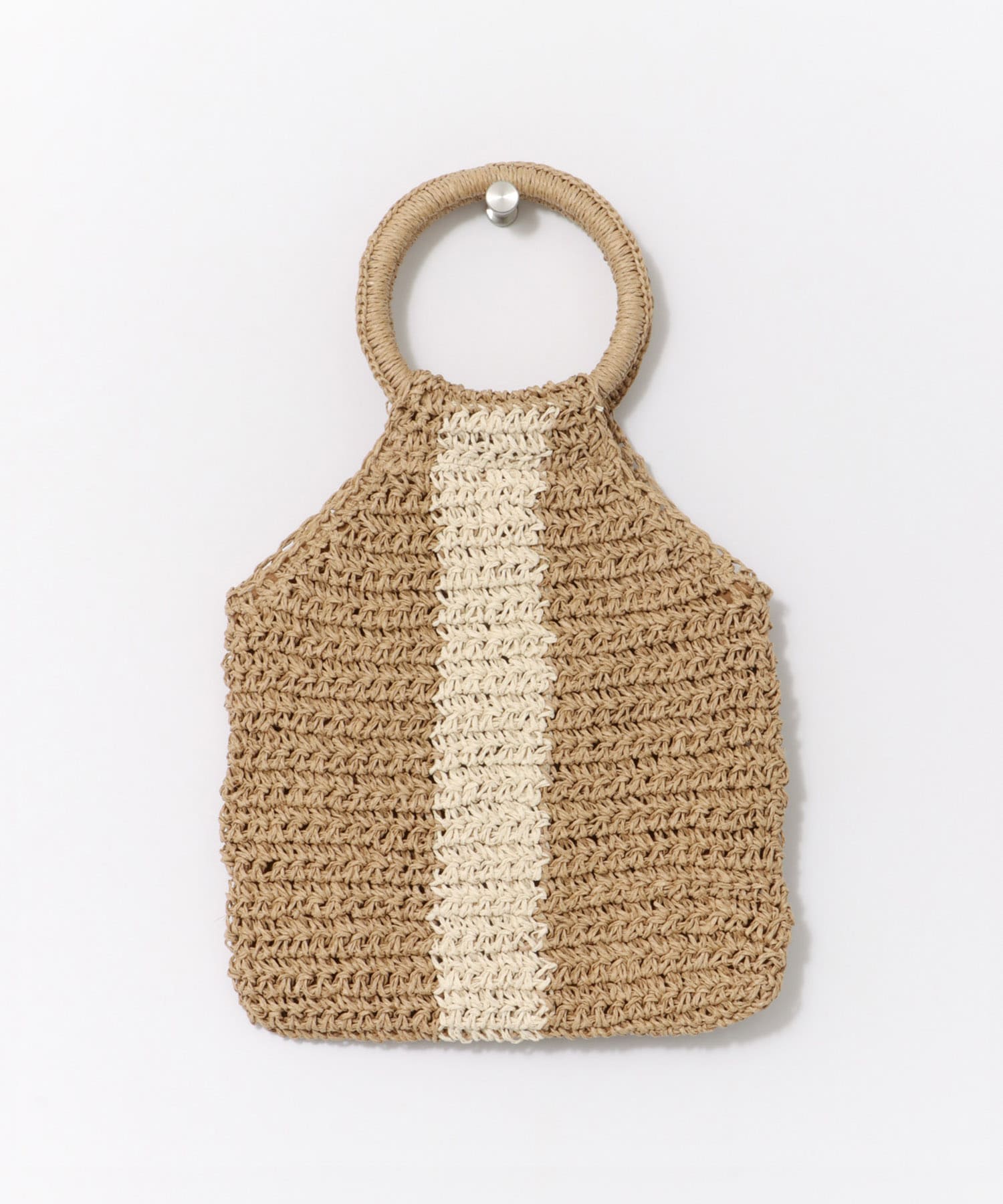 ペーパーヤーンセンターカラーバッグ BEIGE FREE