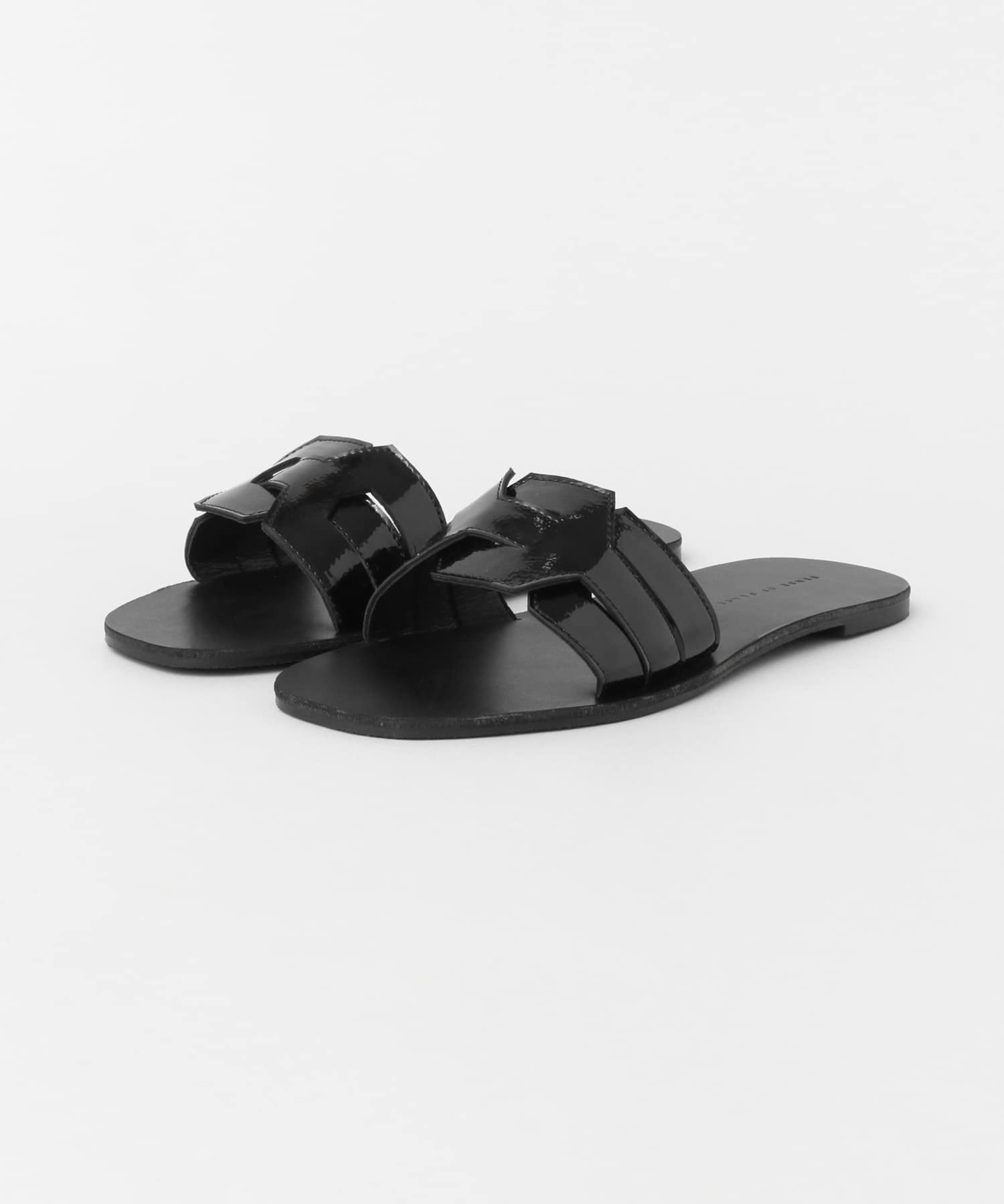 クミアワセデザインスライドサンダル BLACK S
