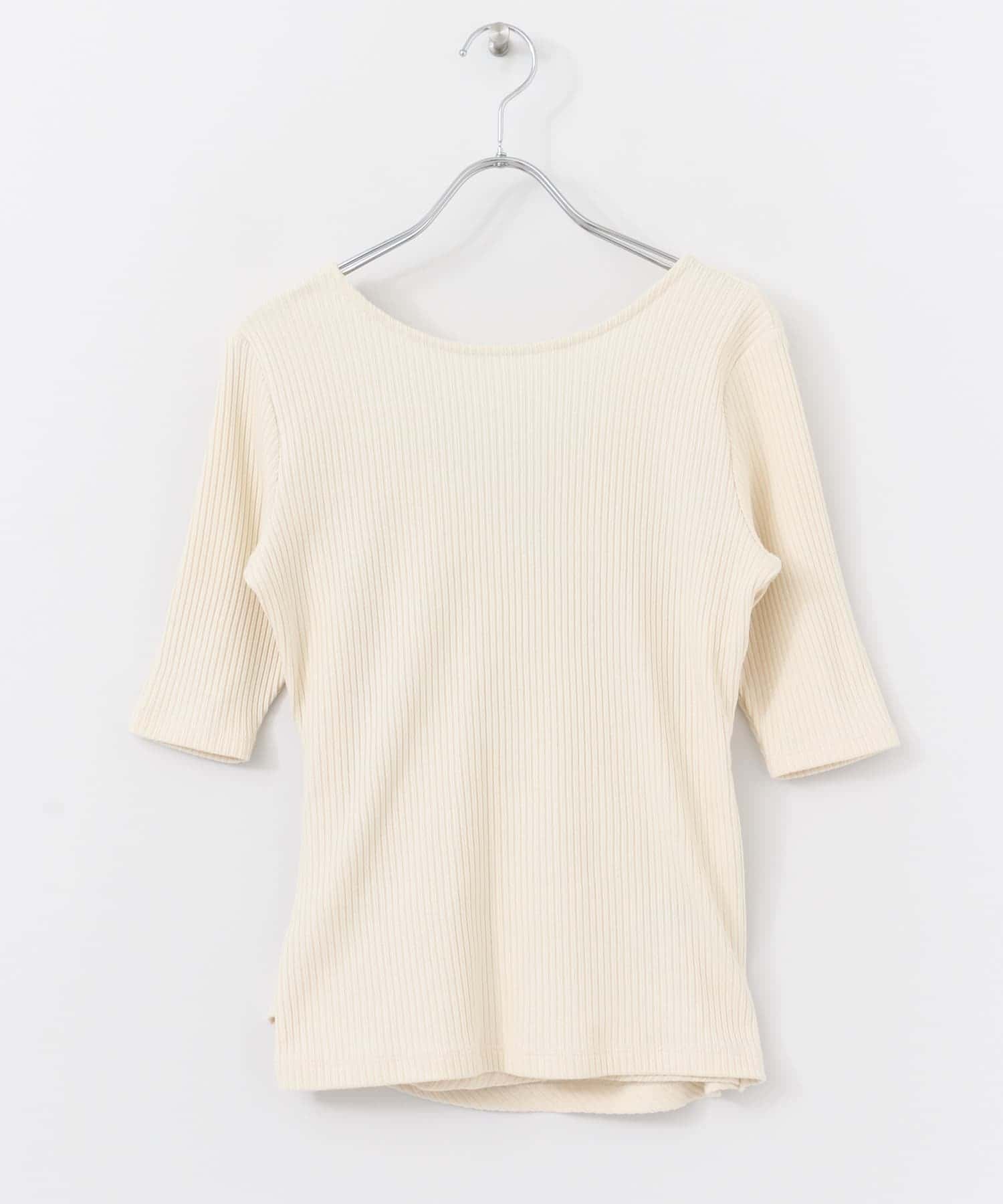 バックカシュクールトップ(5分袖)