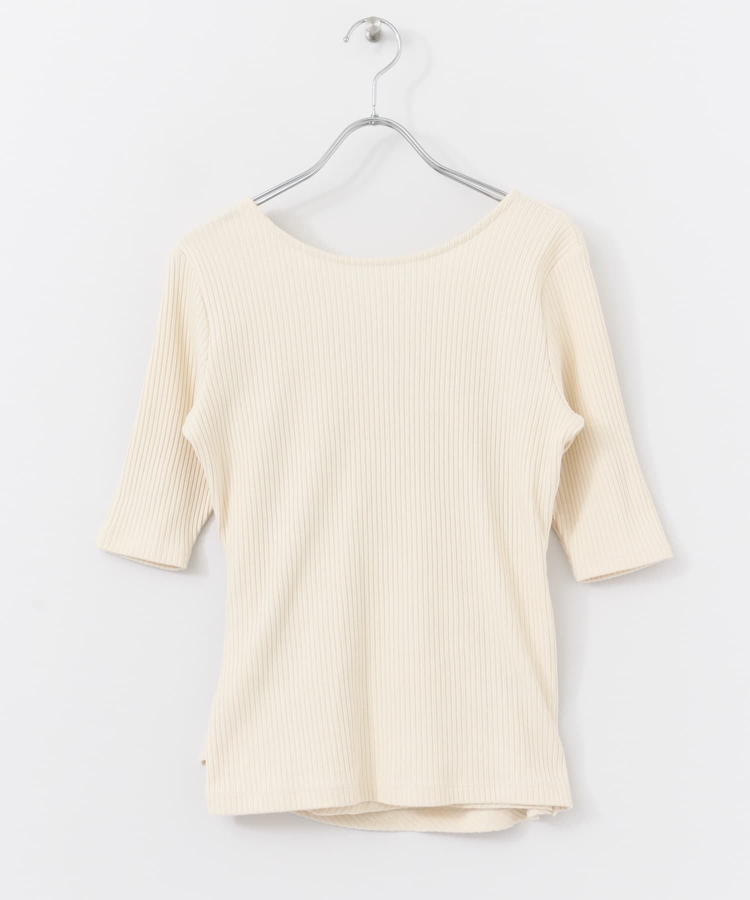 バックカシュクールトップ(5分袖) IVORY FREE