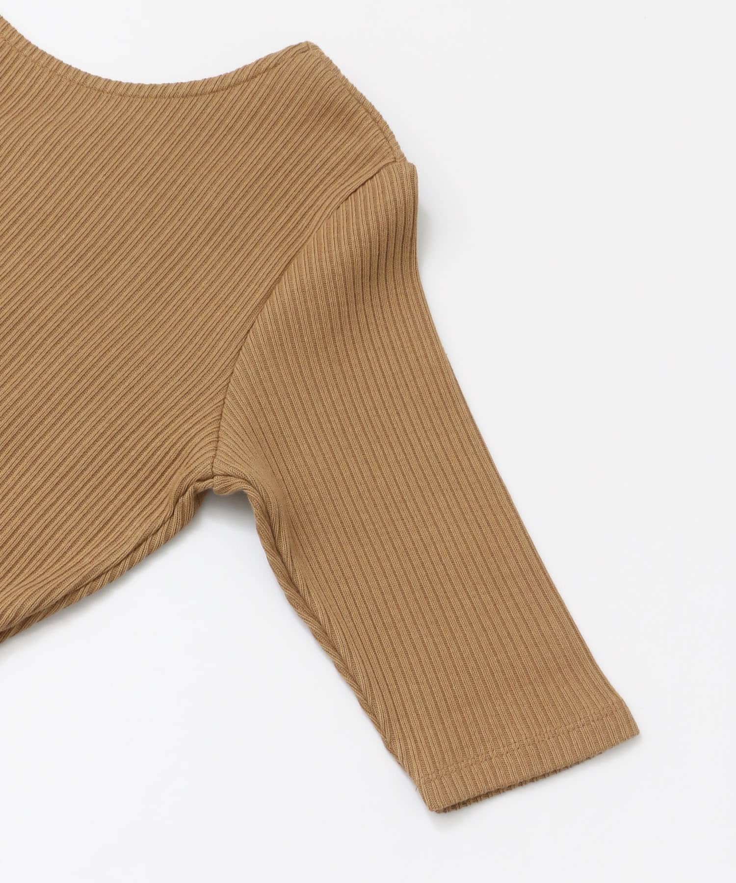 バックカシュクールトップ(5分袖) CAMEL FREE