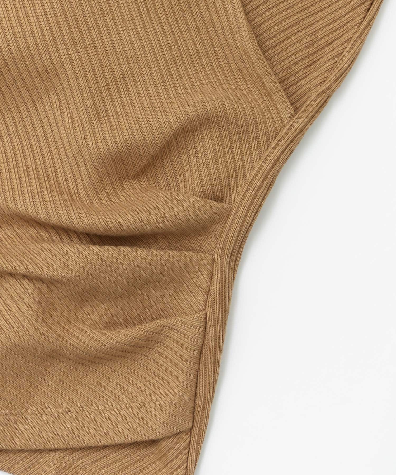 バックカシュクールトップ(5分袖) CAMEL FREE