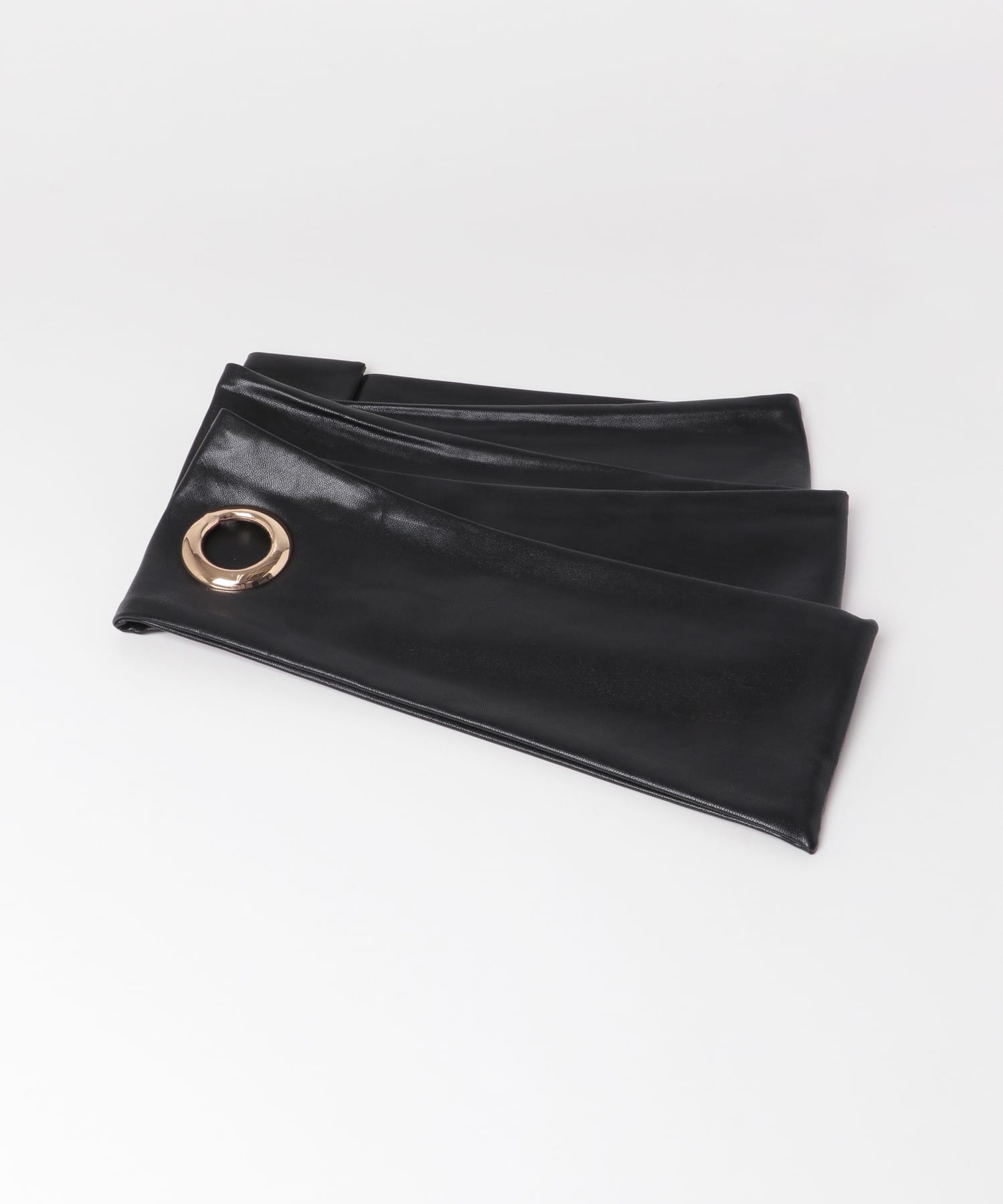 フェイクレザー結びベルト BLACK FREE