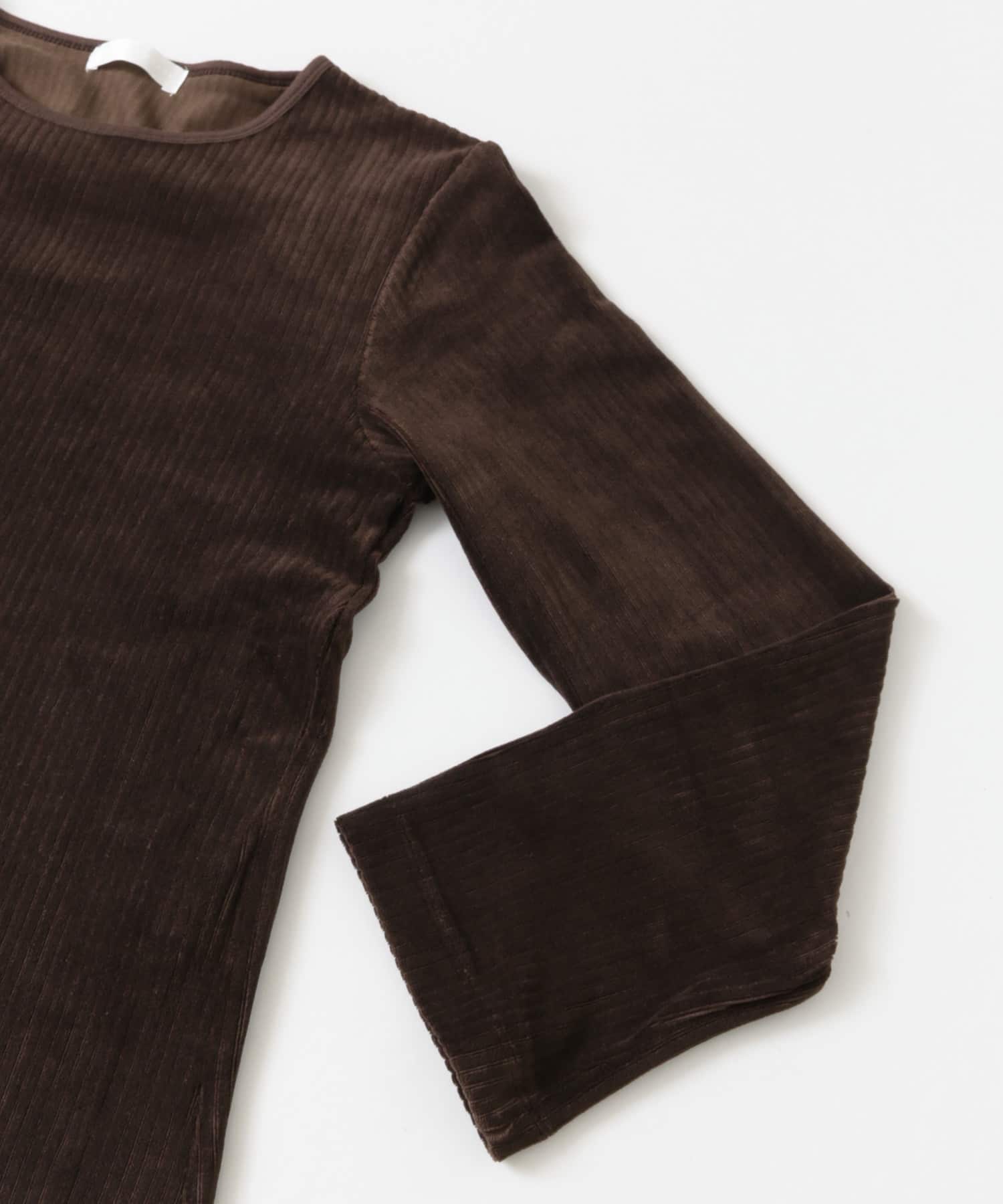 バックコンシャスカットコーデュロイトップ BROWN FREE