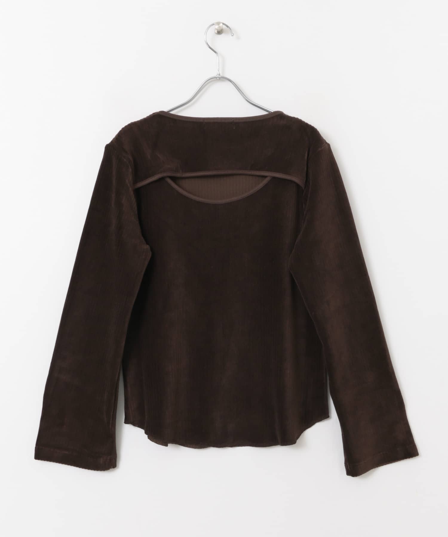 バックコンシャスカットコーデュロイトップ BROWN FREE