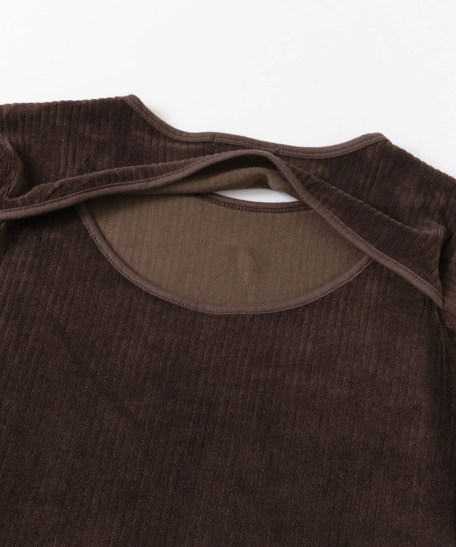 バックコンシャスカットコーデュロイトップ BROWN FREE