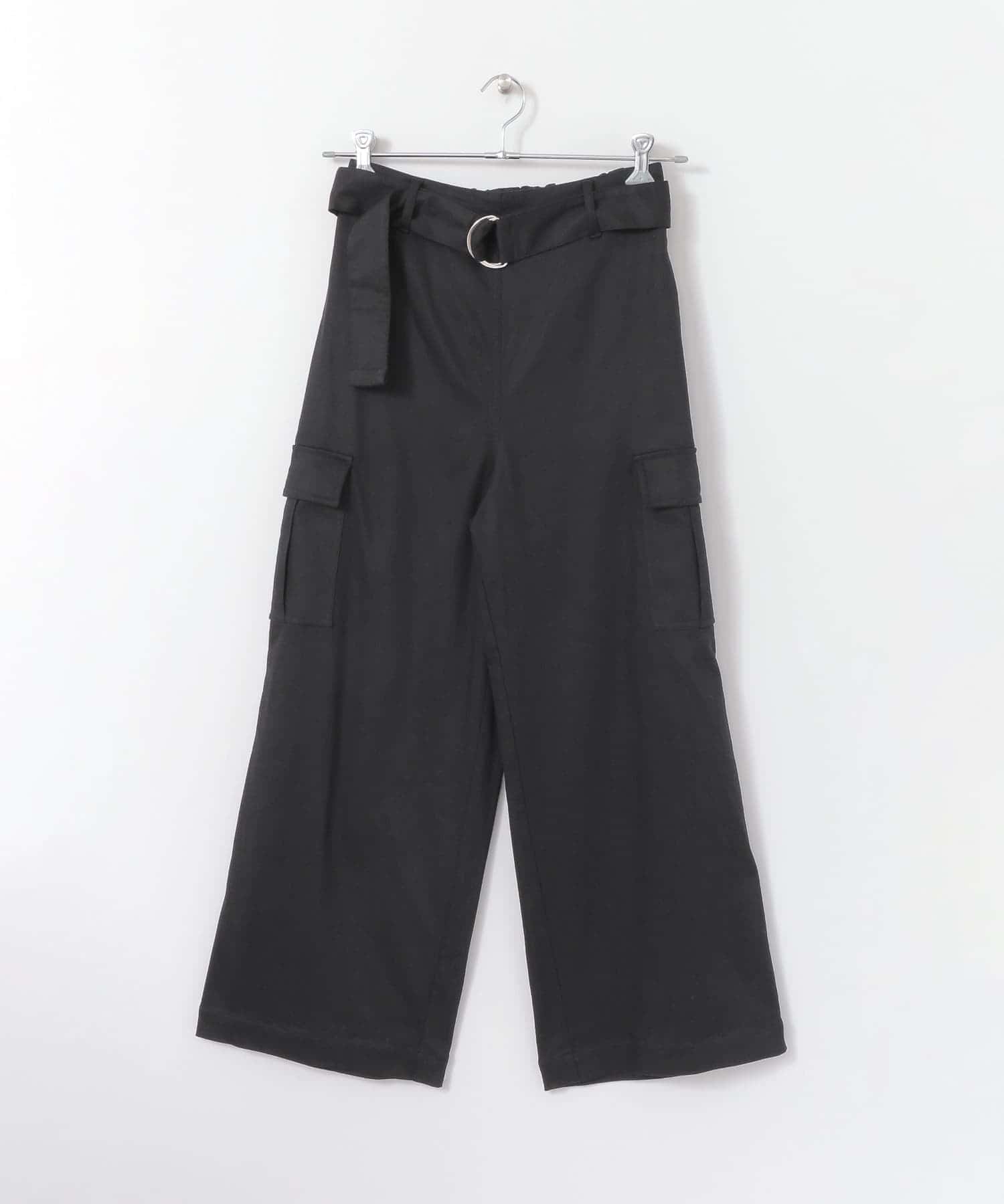 ベルトツキワークワイドパンツ BLACK S