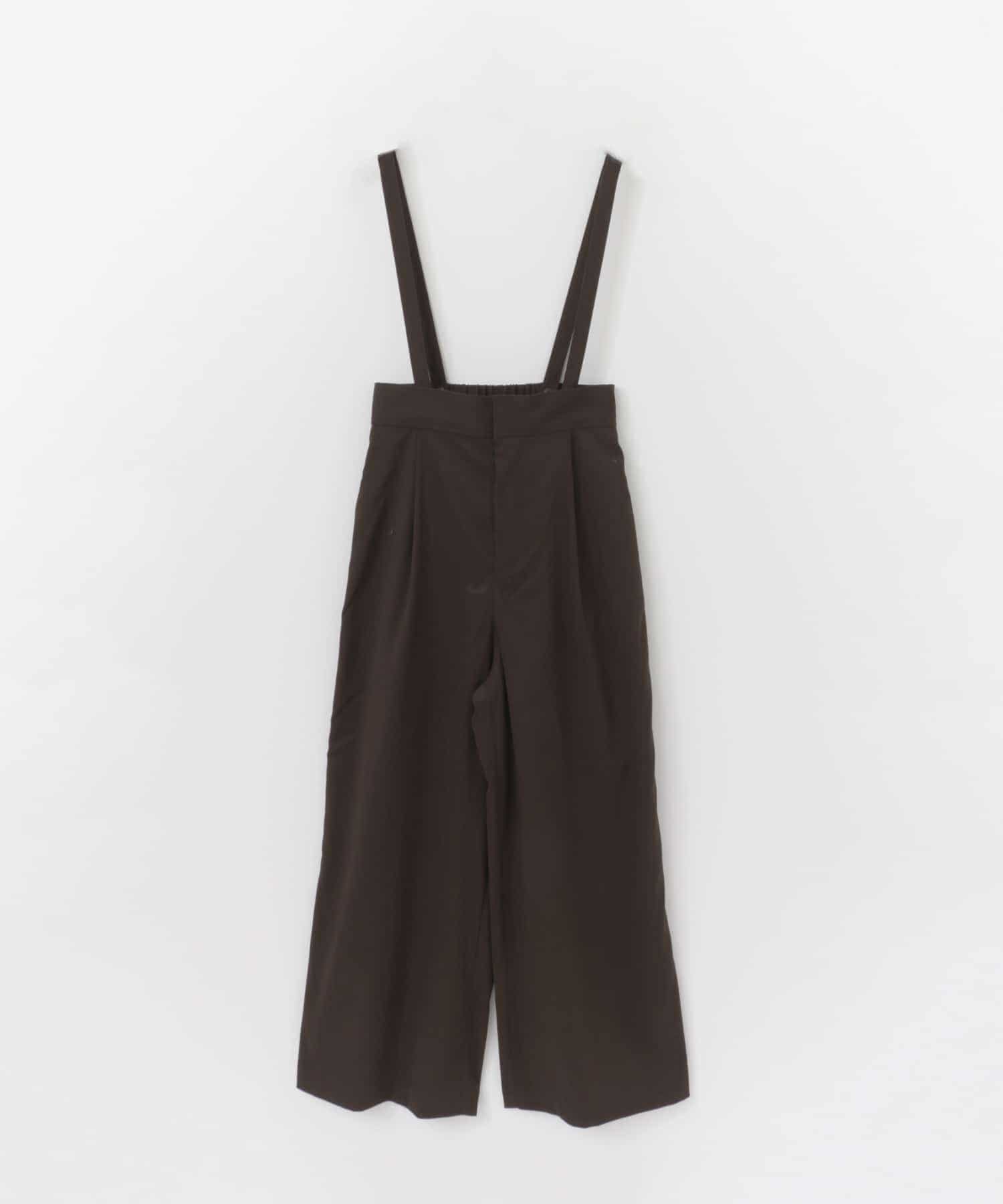 サスペンダーツキワイドパンツ BROWN S