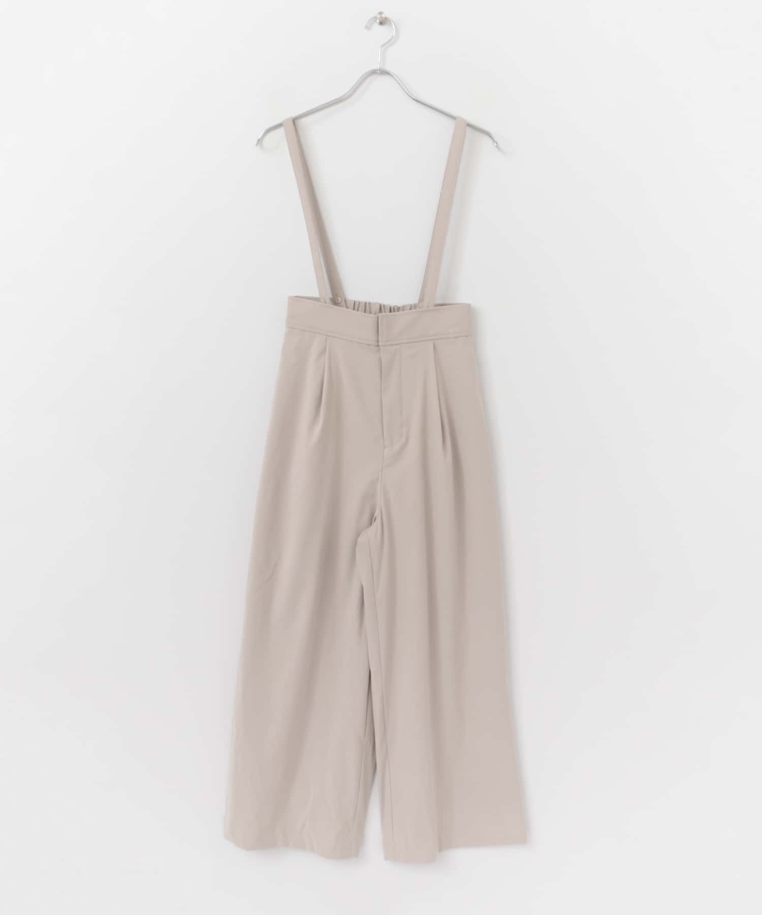 サスペンダーツキワイドパンツ GREIGE S