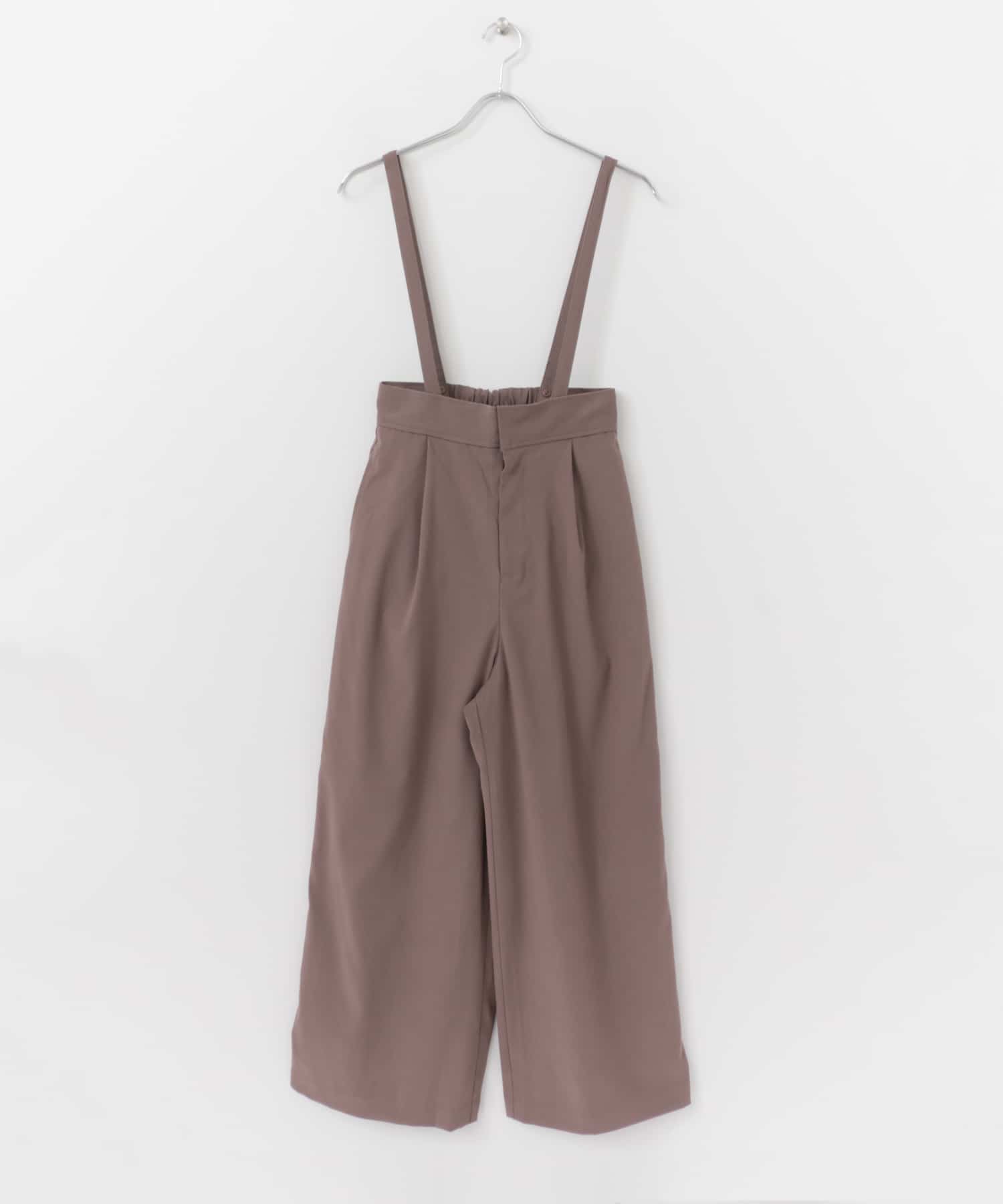 サスペンダーツキワイドパンツ DUSTY ROSE S