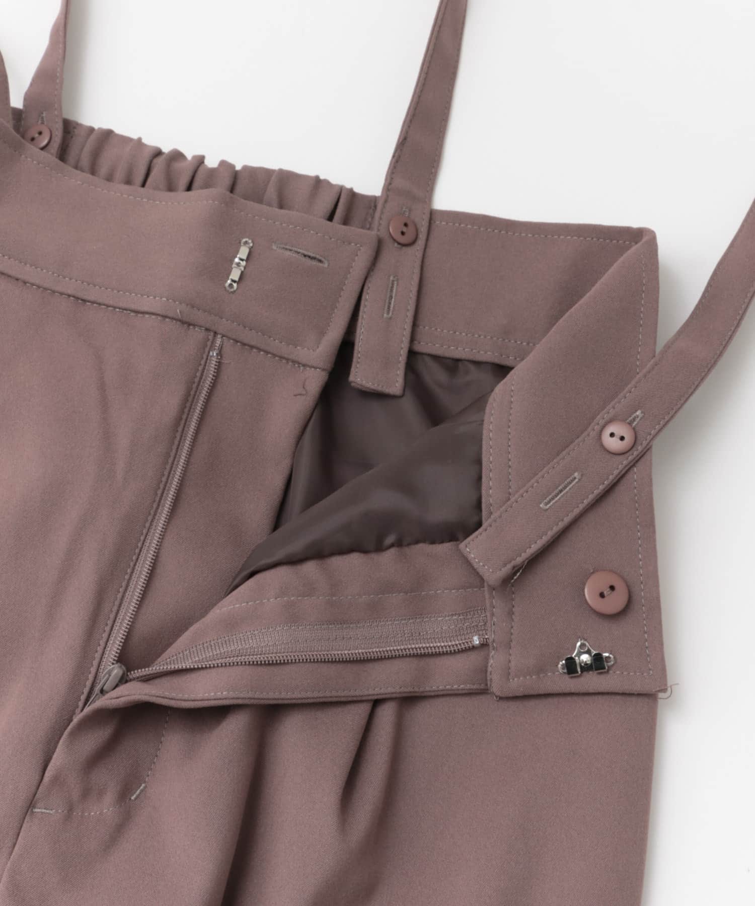 サスペンダーツキワイドパンツ DUSTY ROSE S