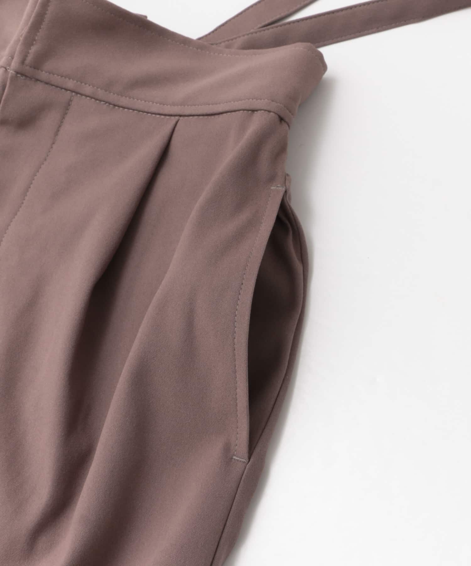サスペンダーツキワイドパンツ DUSTY ROSE S