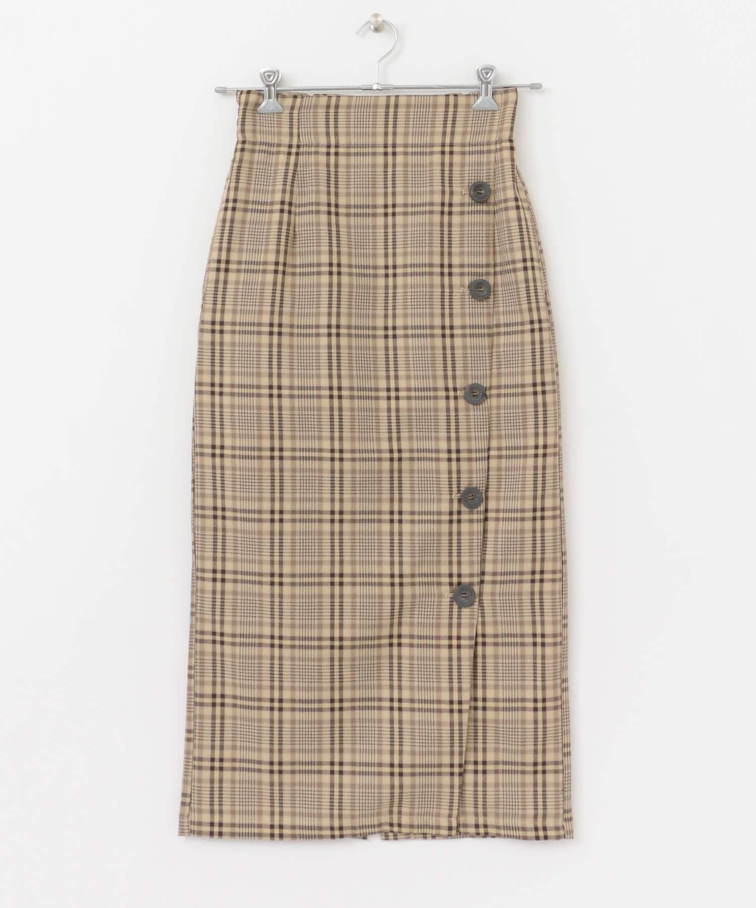 ボタンディティールスカート