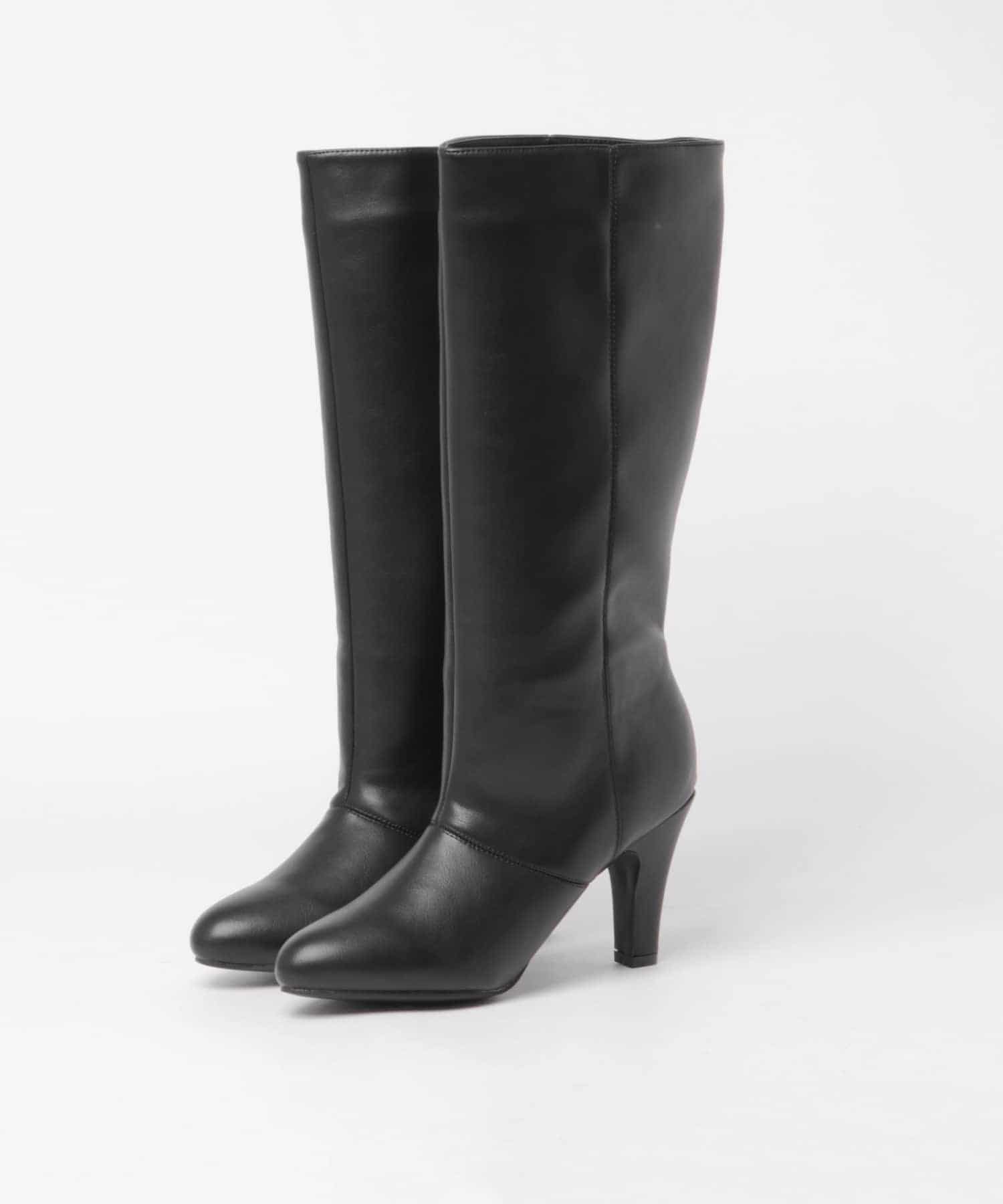 ルーズシルエットポインテッドロングブーツ BLACK S