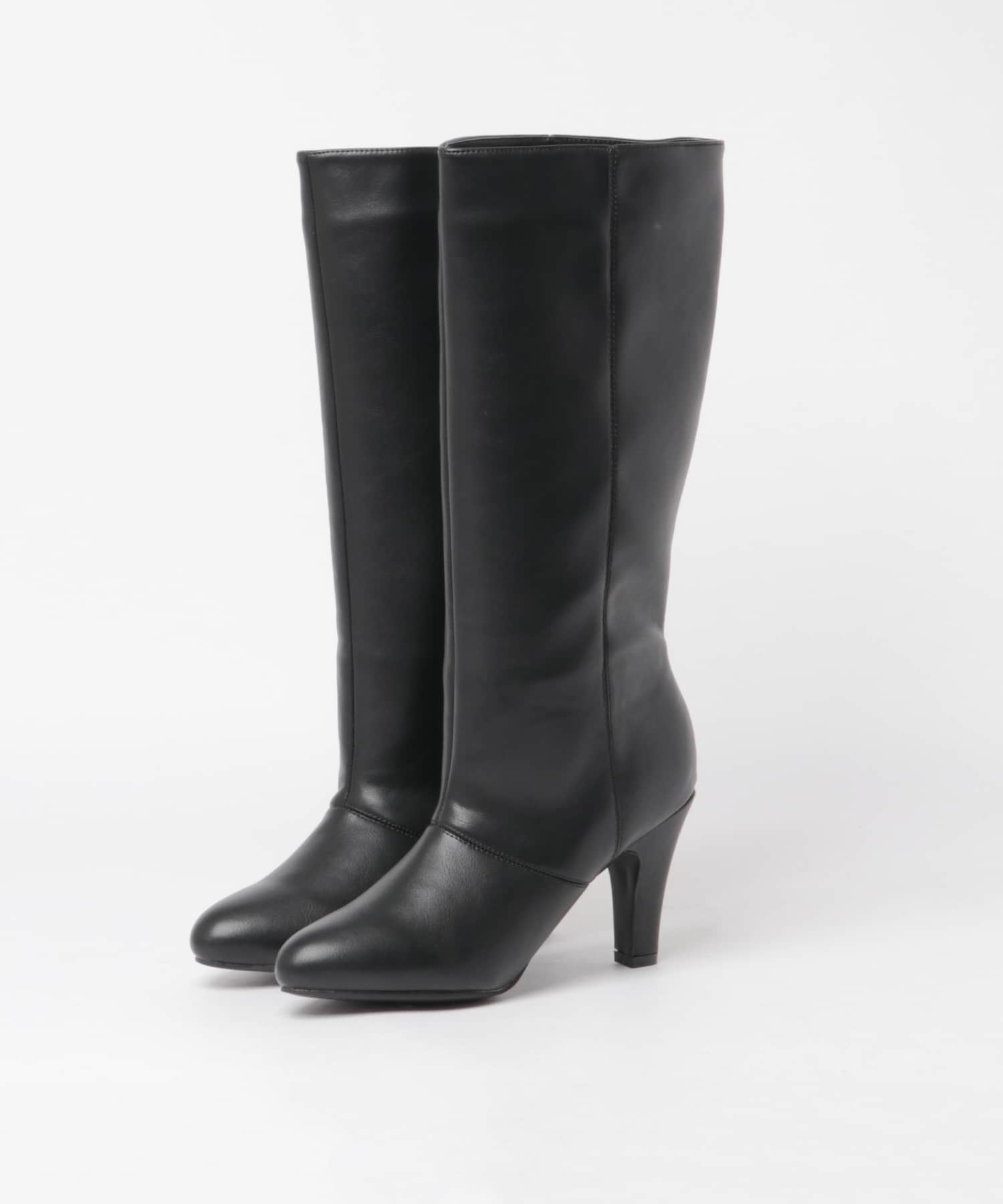 ルーズシルエットポインテッドロングブーツ BLACK S