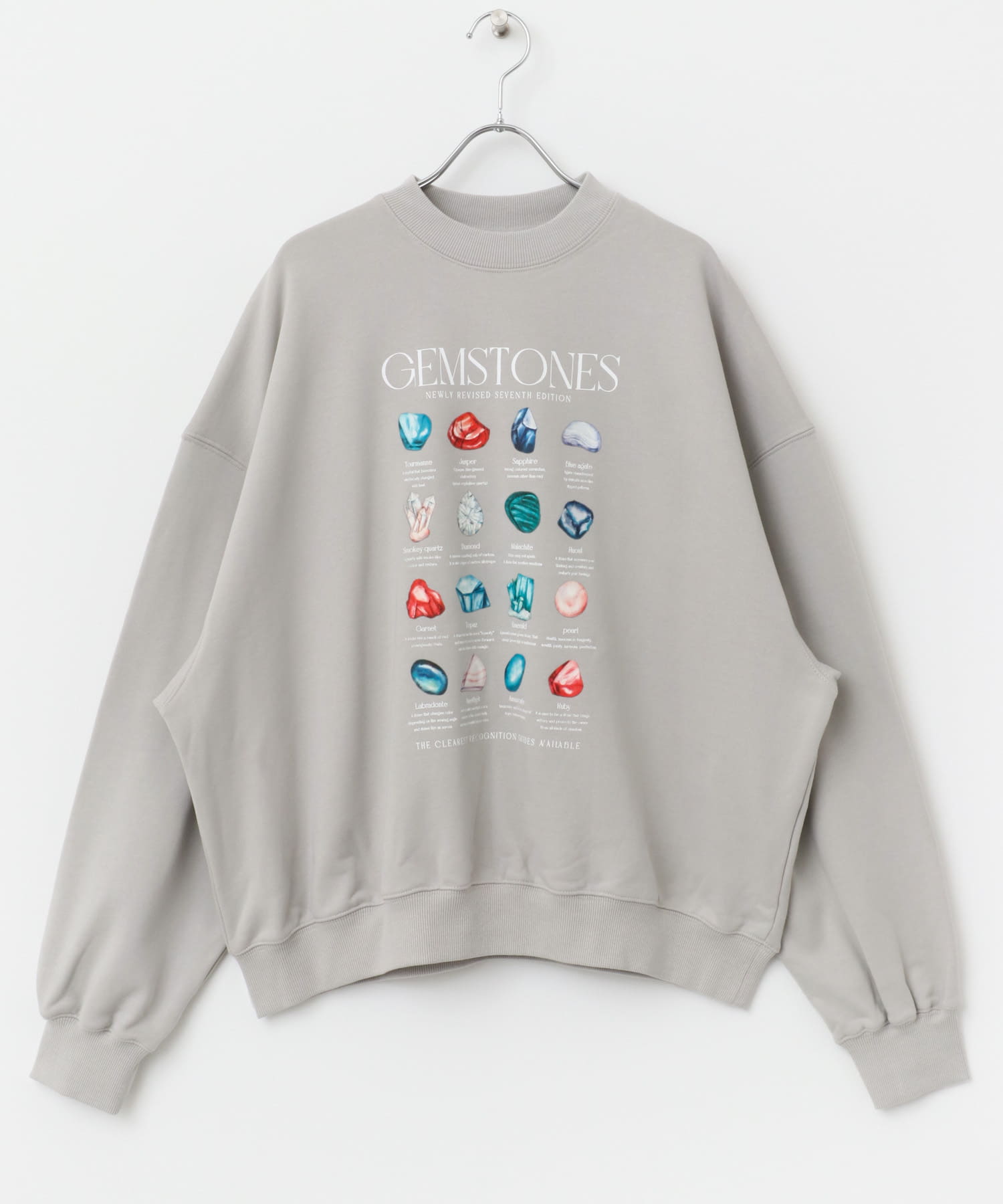 Gem Stone Cropped Sweat GRAY M