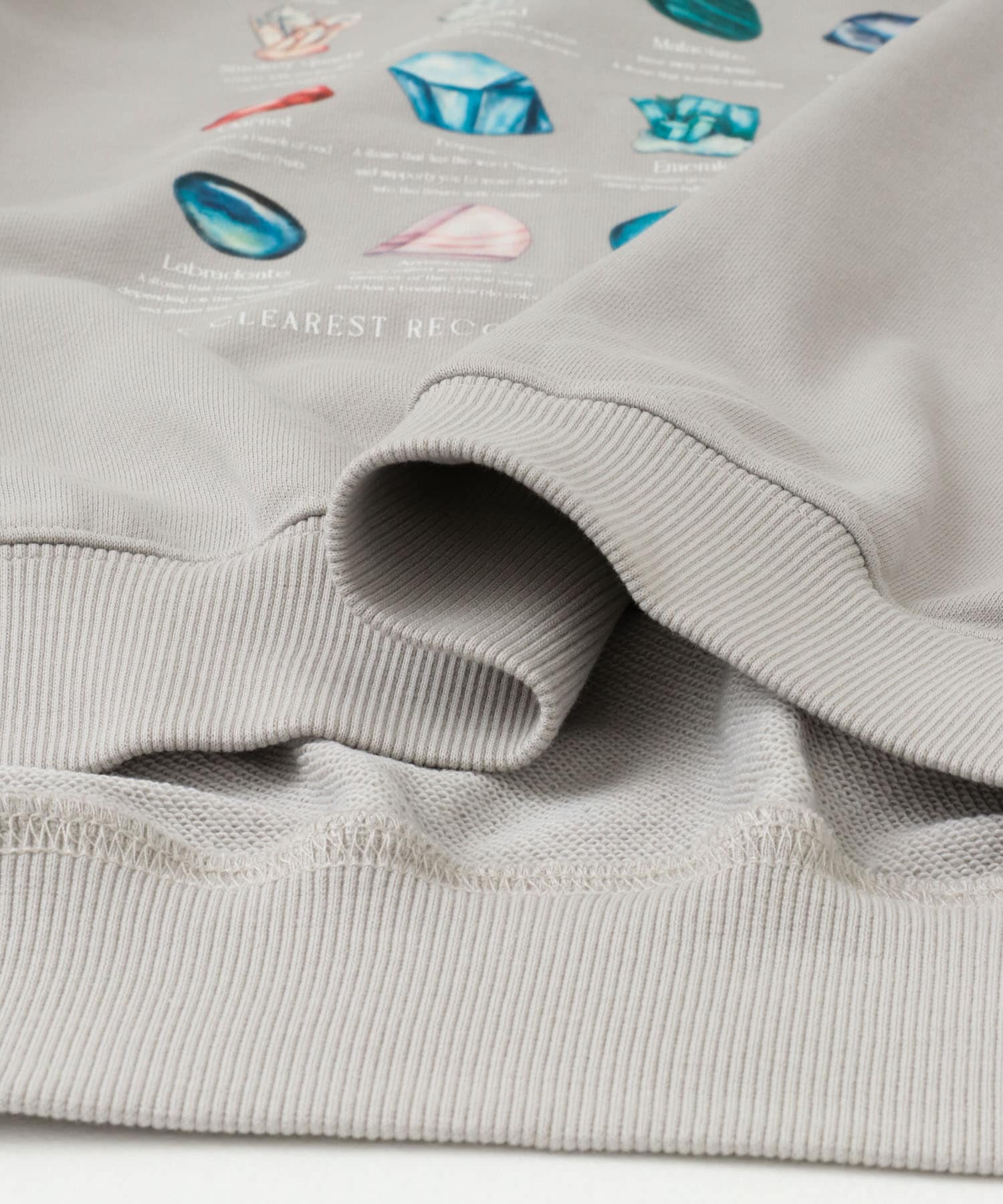 Gem Stone Cropped Sweat GRAY M