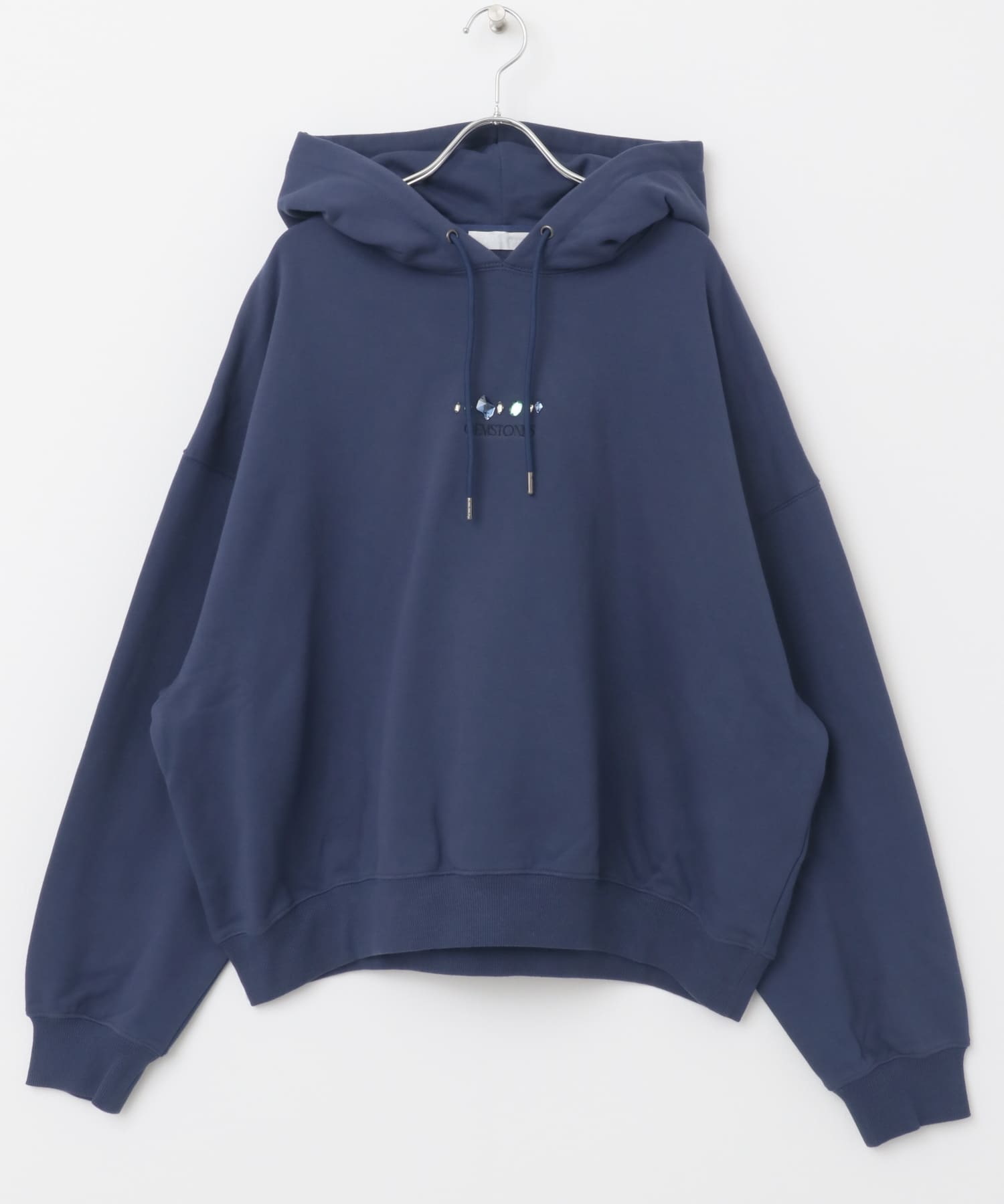 Gem Stone Cropped Hoodie NAVY M
