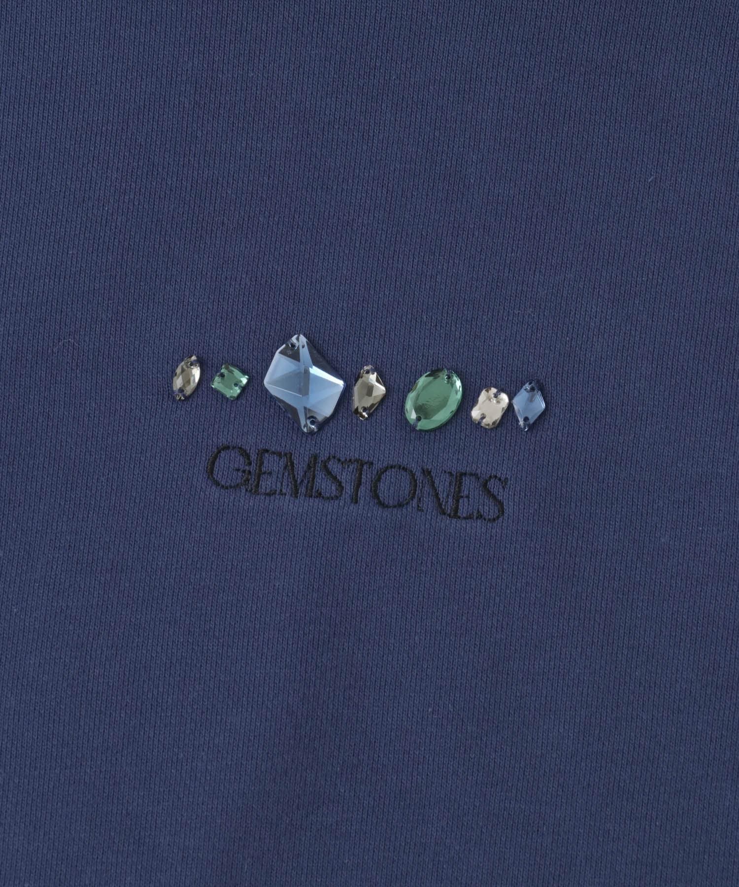 Gem Stone Cropped Hoodie NAVY M
