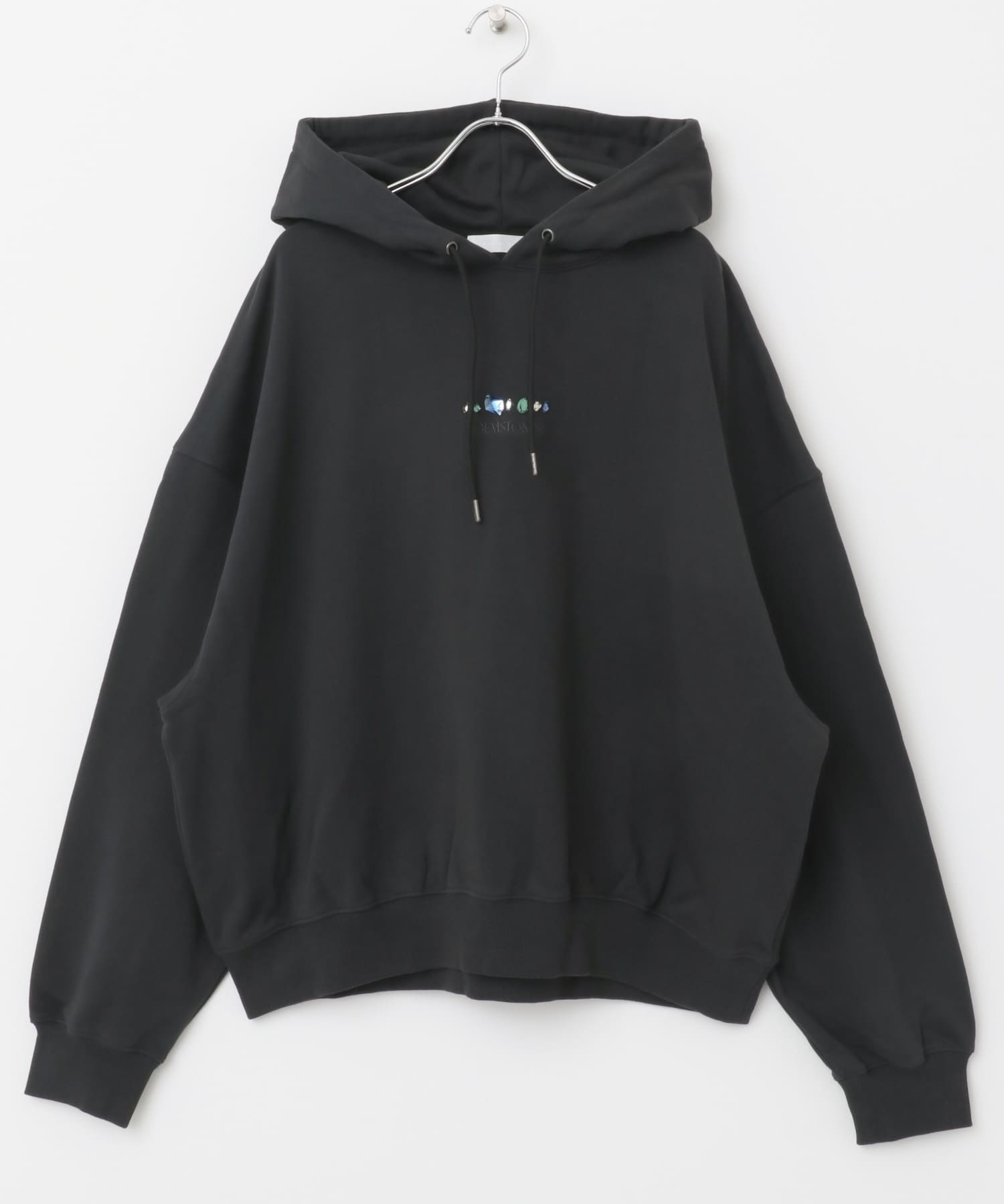 Gem Stone Cropped Hoodie BLACK M