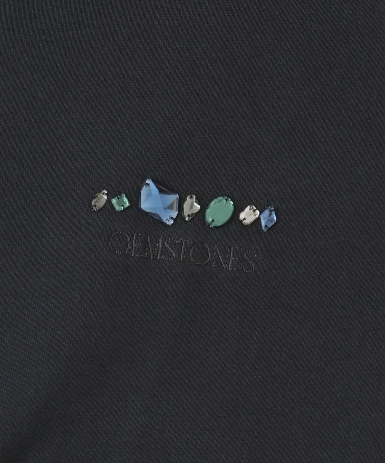 Gem Stone Cropped Hoodie BLACK M