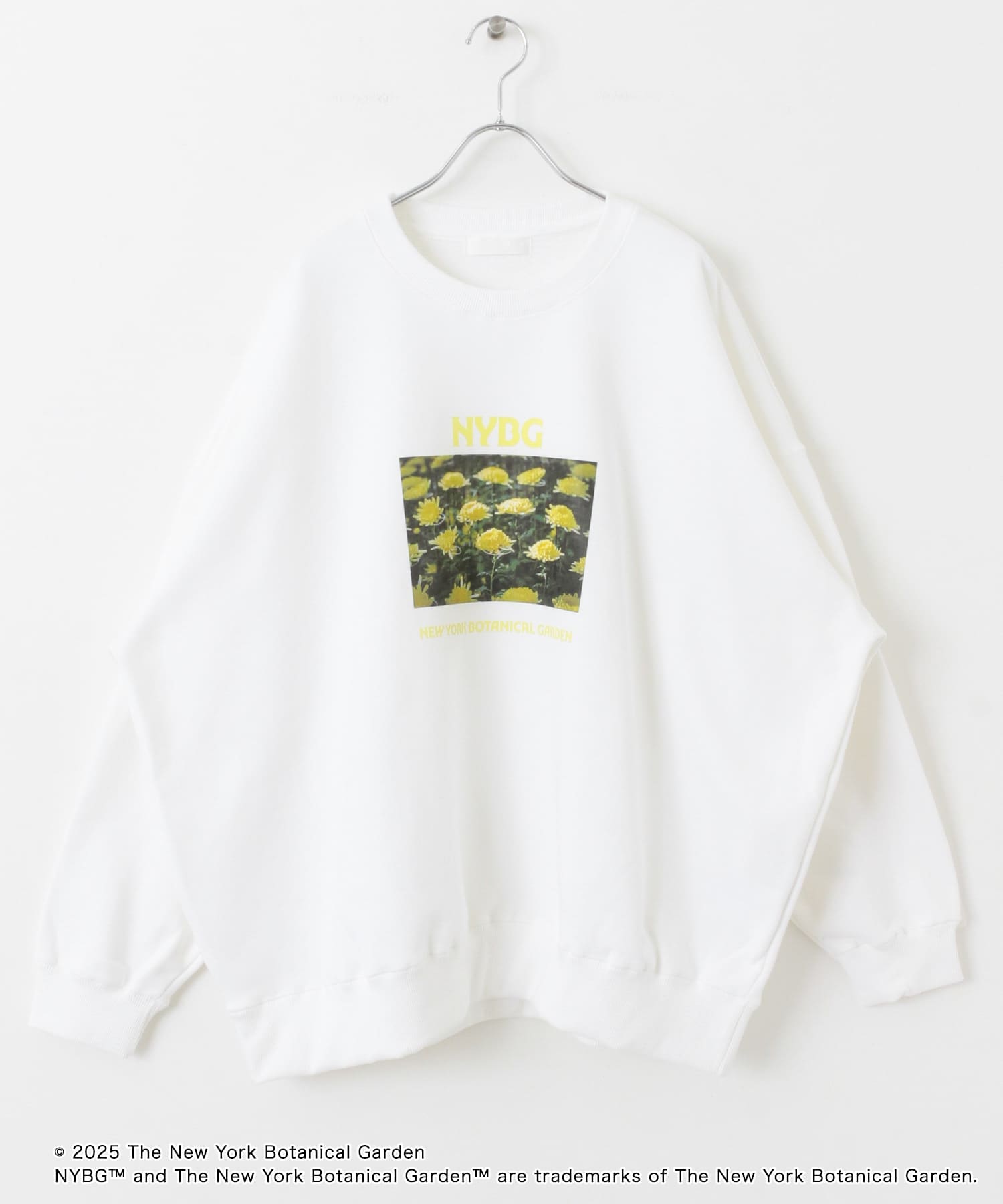 NYBG　クルーネックルーズスウェットB WHITE M