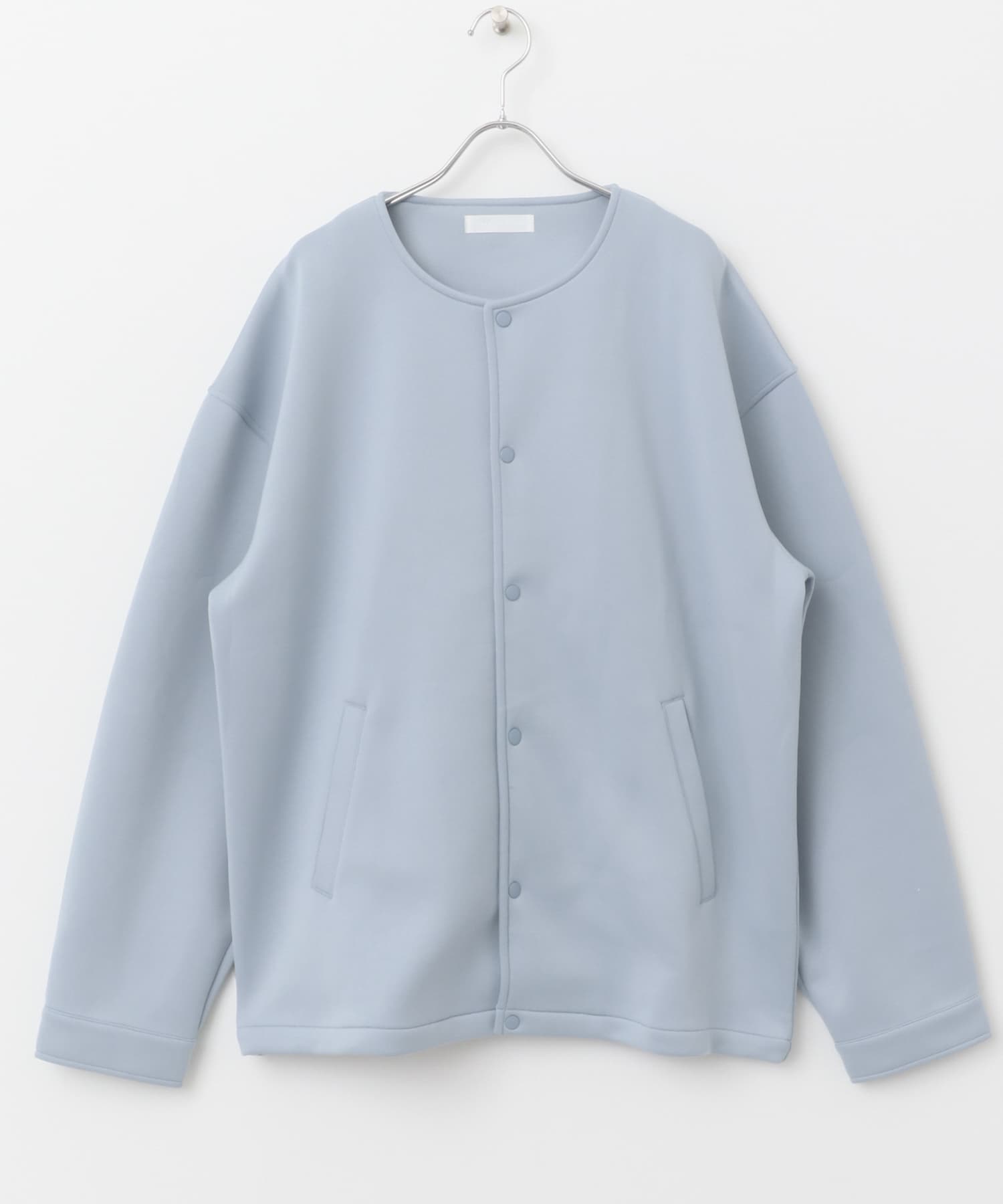 ポンチクルーネックカーディガン BLUE M