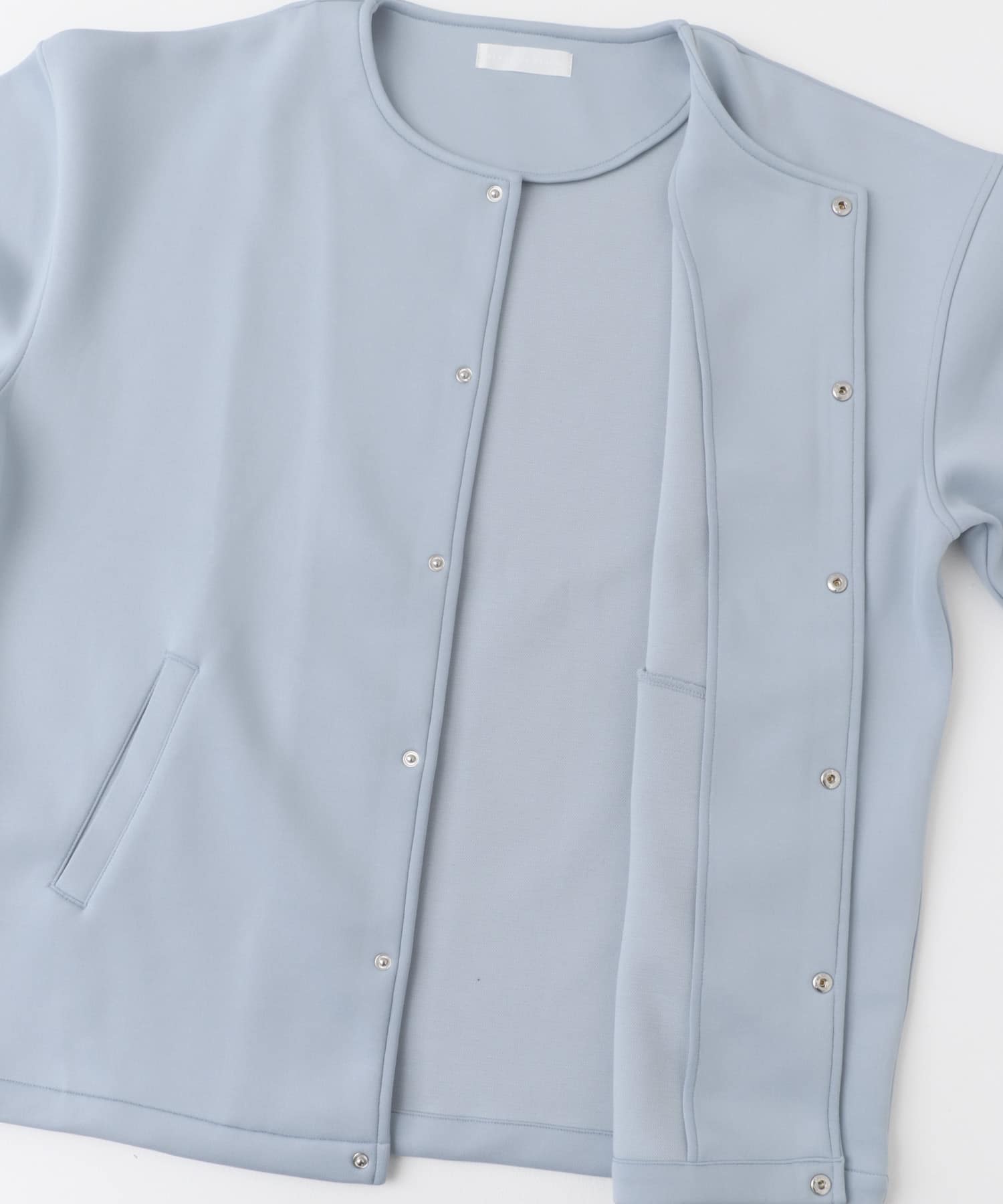 ポンチクルーネックカーディガン BLUE M