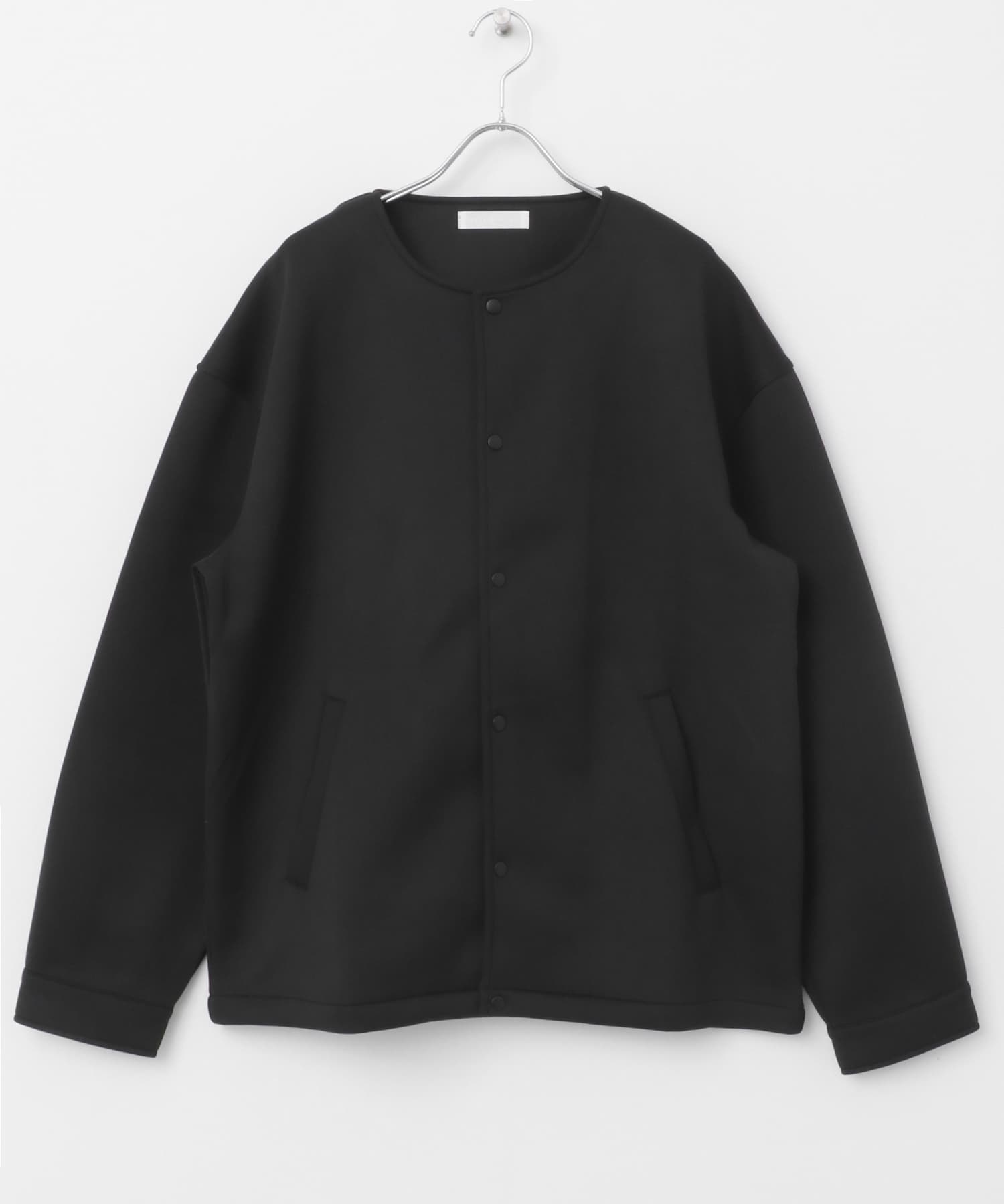 ポンチクルーネックカーディガン BLACK M