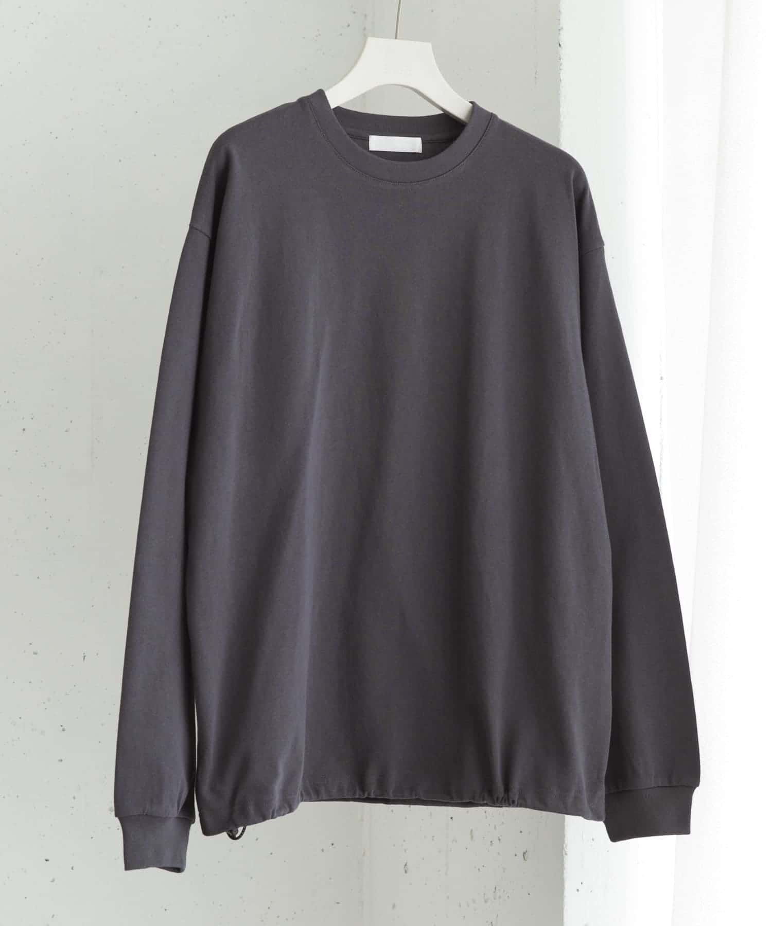 『ユニセックス』アソートドローコードロングスリーブTシャツ CHARCOAL L