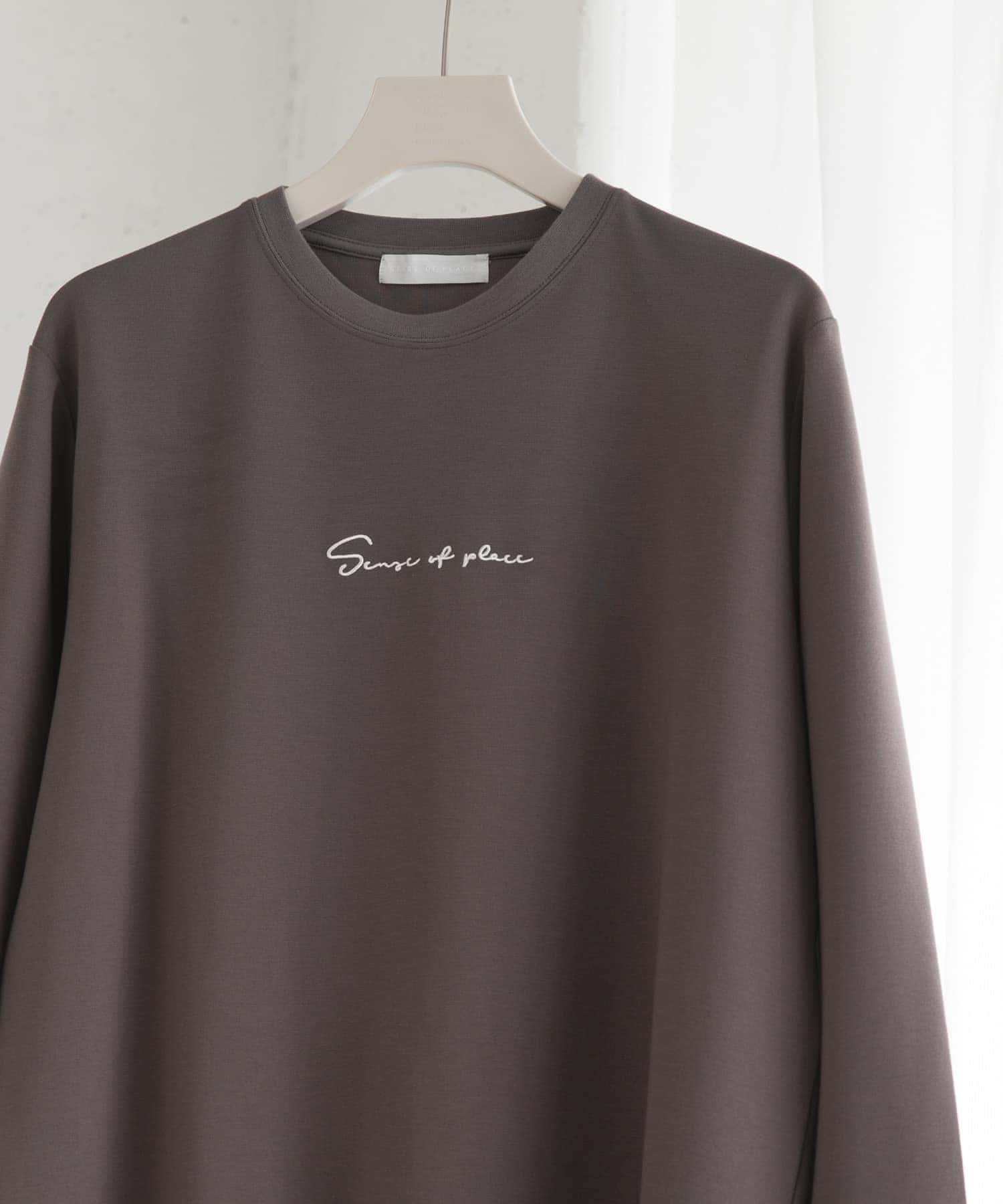 『ユニセックス』シシュウポンチロングTシャツ CHA×WHT M