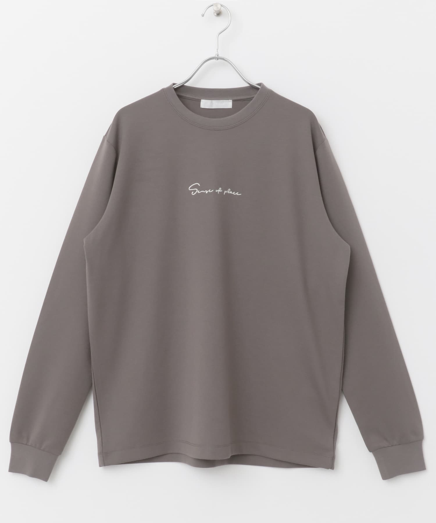 『ユニセックス』シシュウポンチロングTシャツ CHA×WHT M