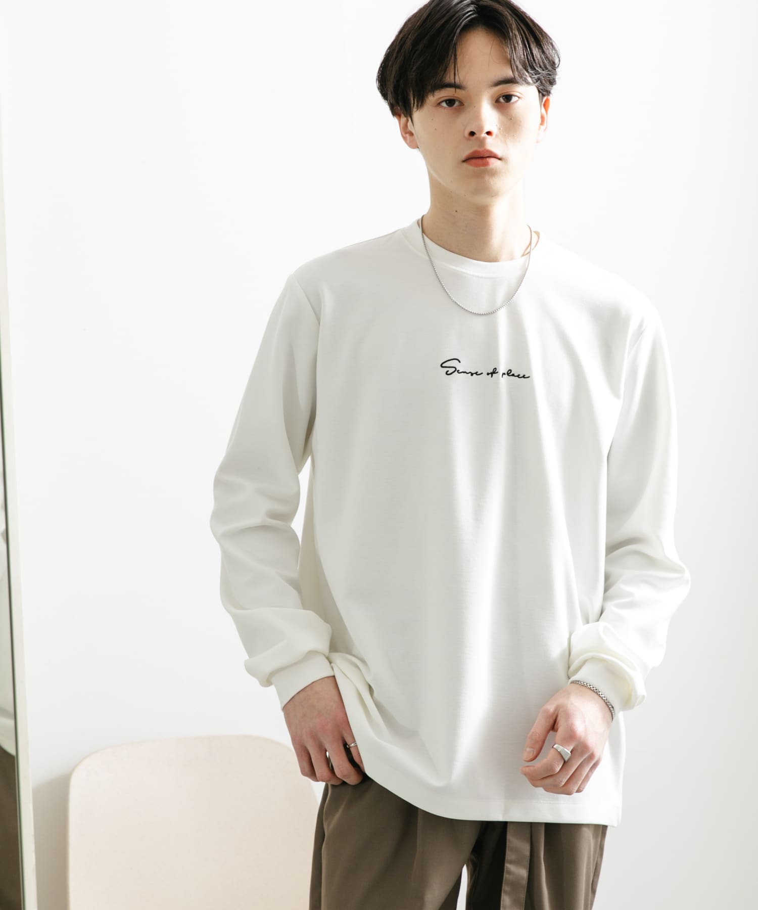 『ユニセックス』シシュウポンチロングTシャツ