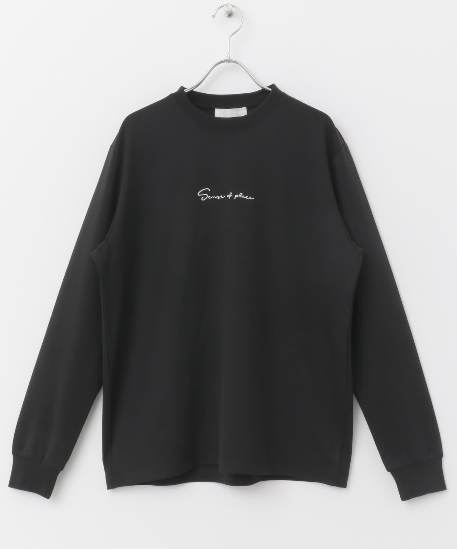『ユニセックス』シシュウポンチロングTシャツ BLK×WHT M