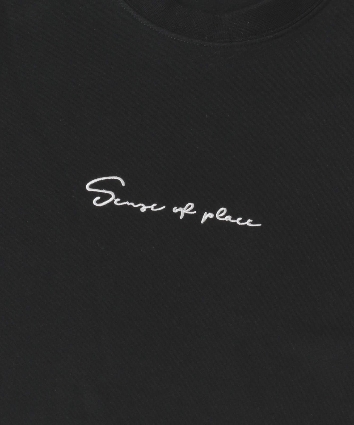 『ユニセックス』シシュウポンチロングTシャツ BLK×WHT M