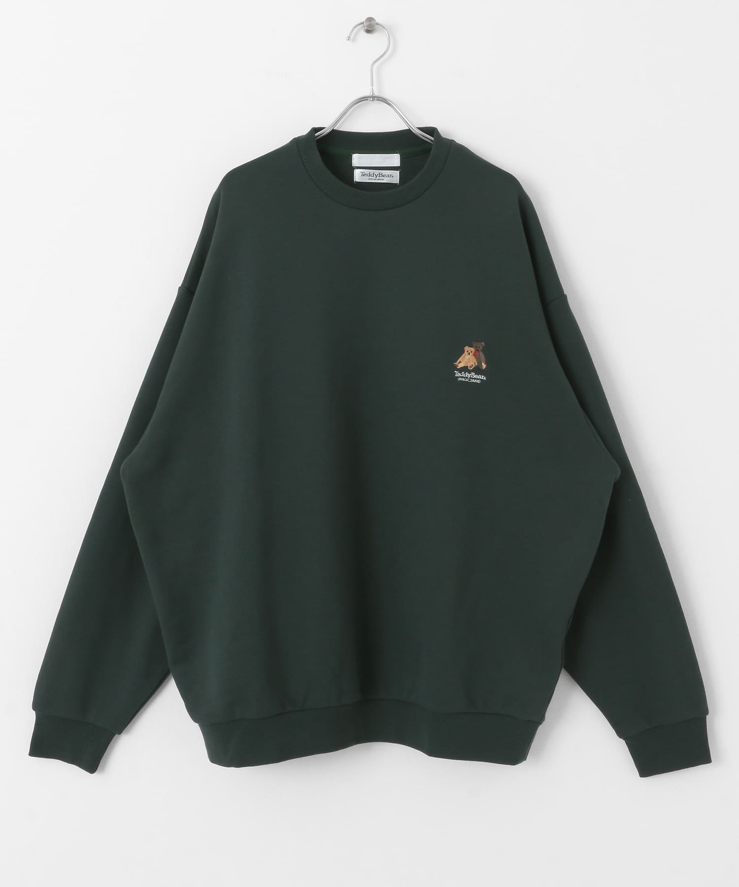 『別注』TeddyBear×SENSE OF PLACE　クルーネックスウェット GREEN M
