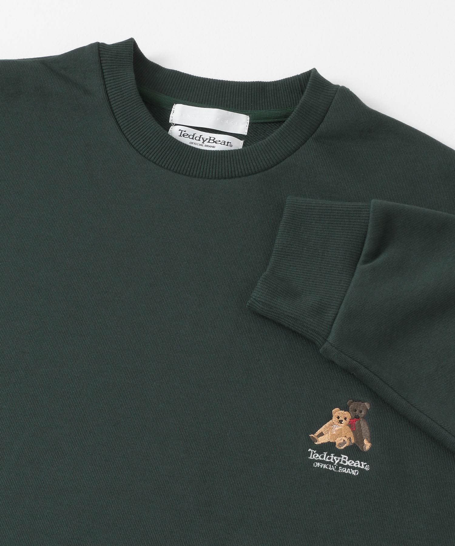 『別注』TeddyBear×SENSE OF PLACE　クルーネックスウェット GREEN M