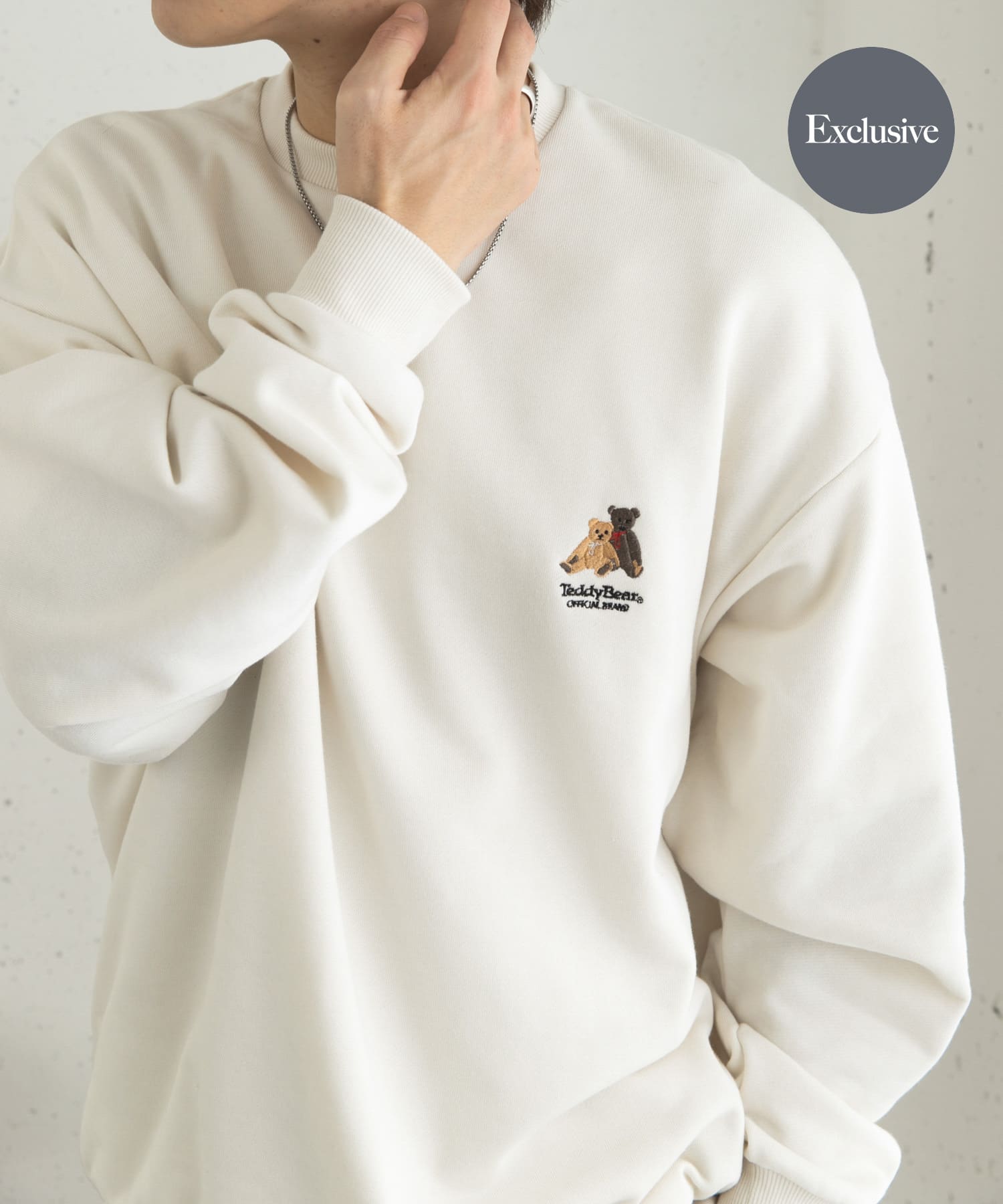 『別注』TeddyBear×SENSE OF PLACE　クルーネックスウェット IVORY M