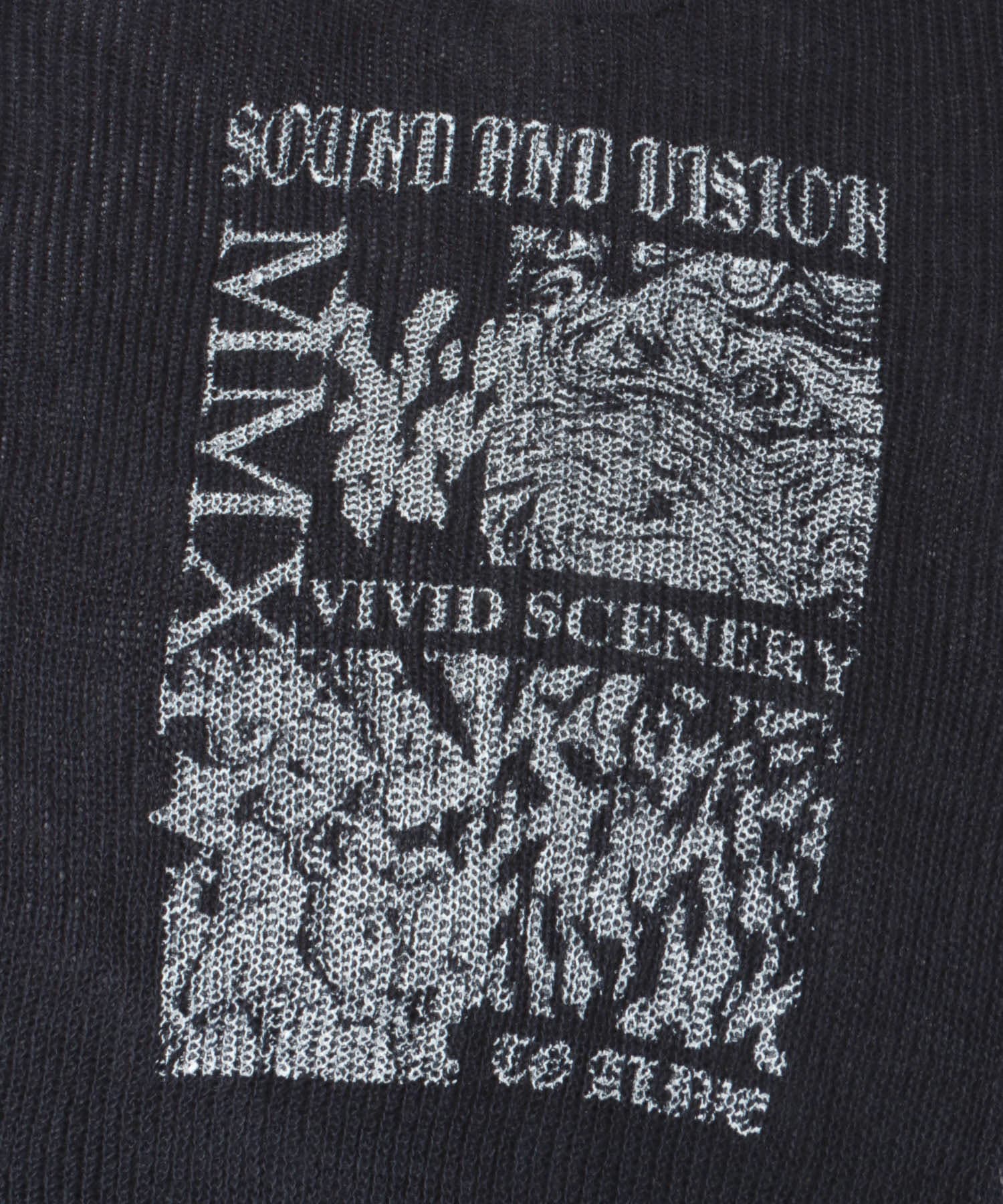 『洗濯可』グラフィックプリントシアーニット NAVY M