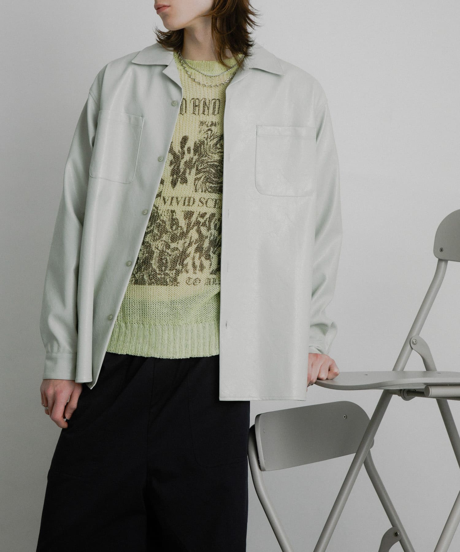 FLオープンカラールーズシャツ