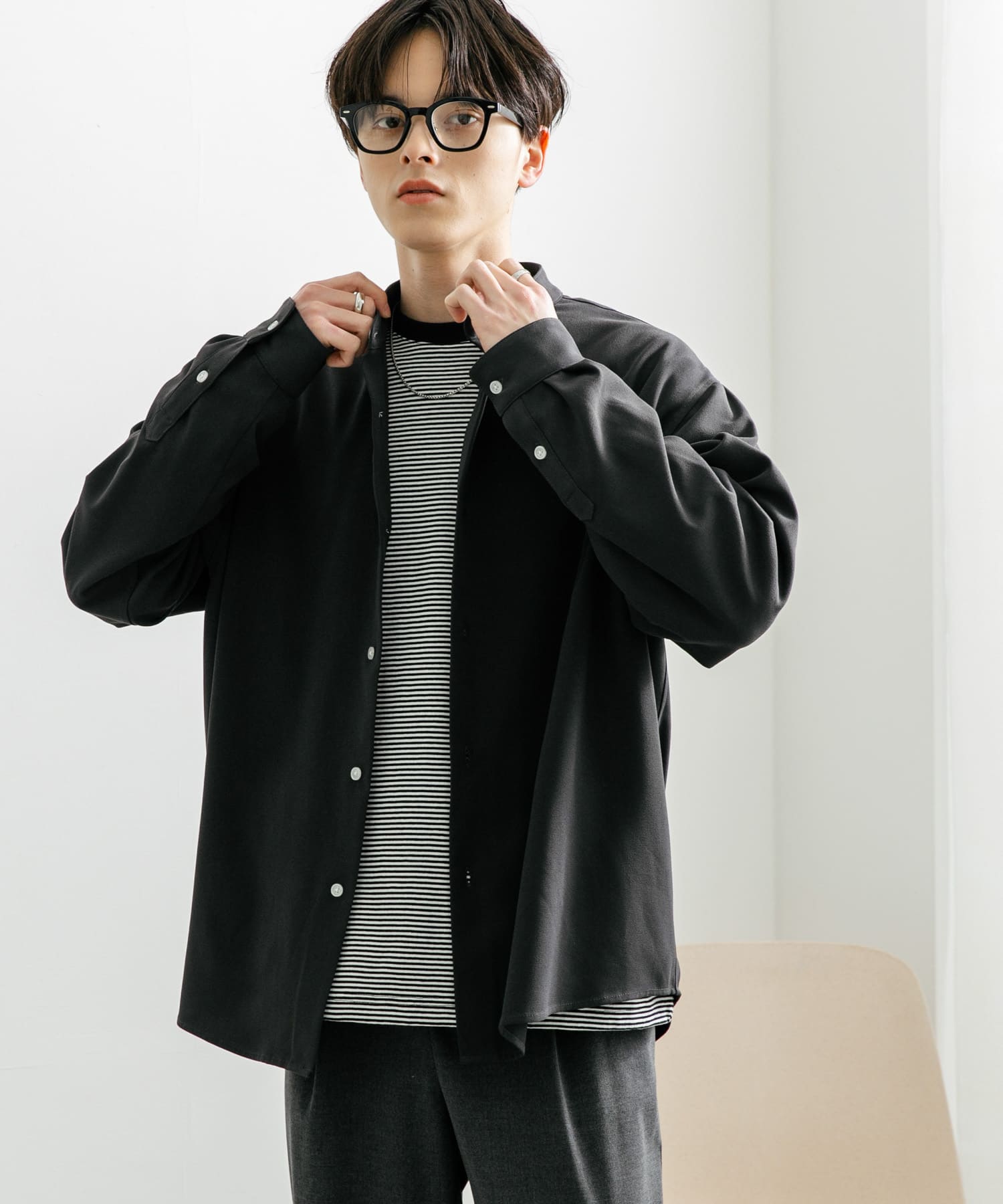 『ユニセックス』アムンゼンバンドカラーシャツ