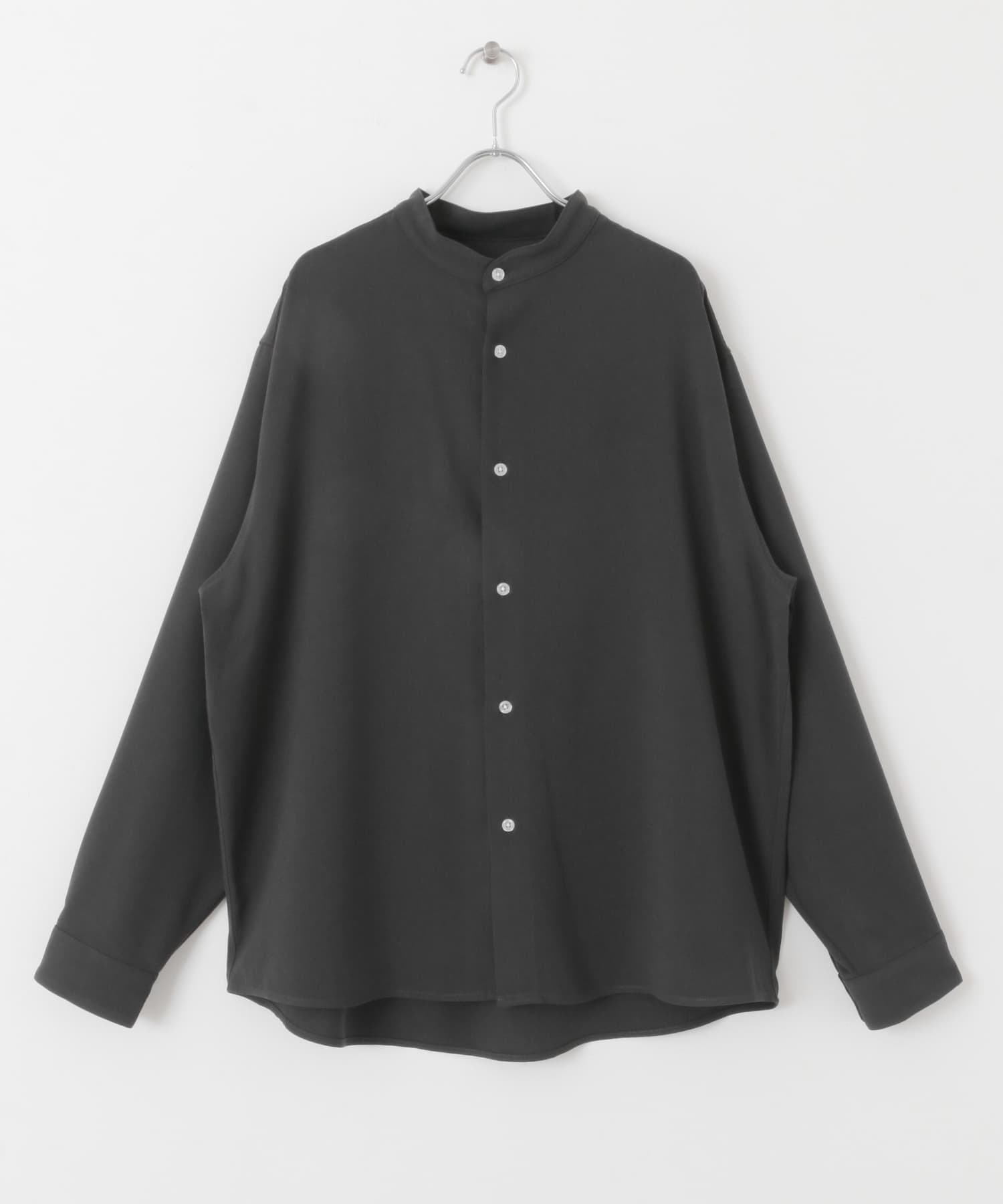 『ユニセックス』アムンゼンバンドカラーシャツ CHARCOAL M