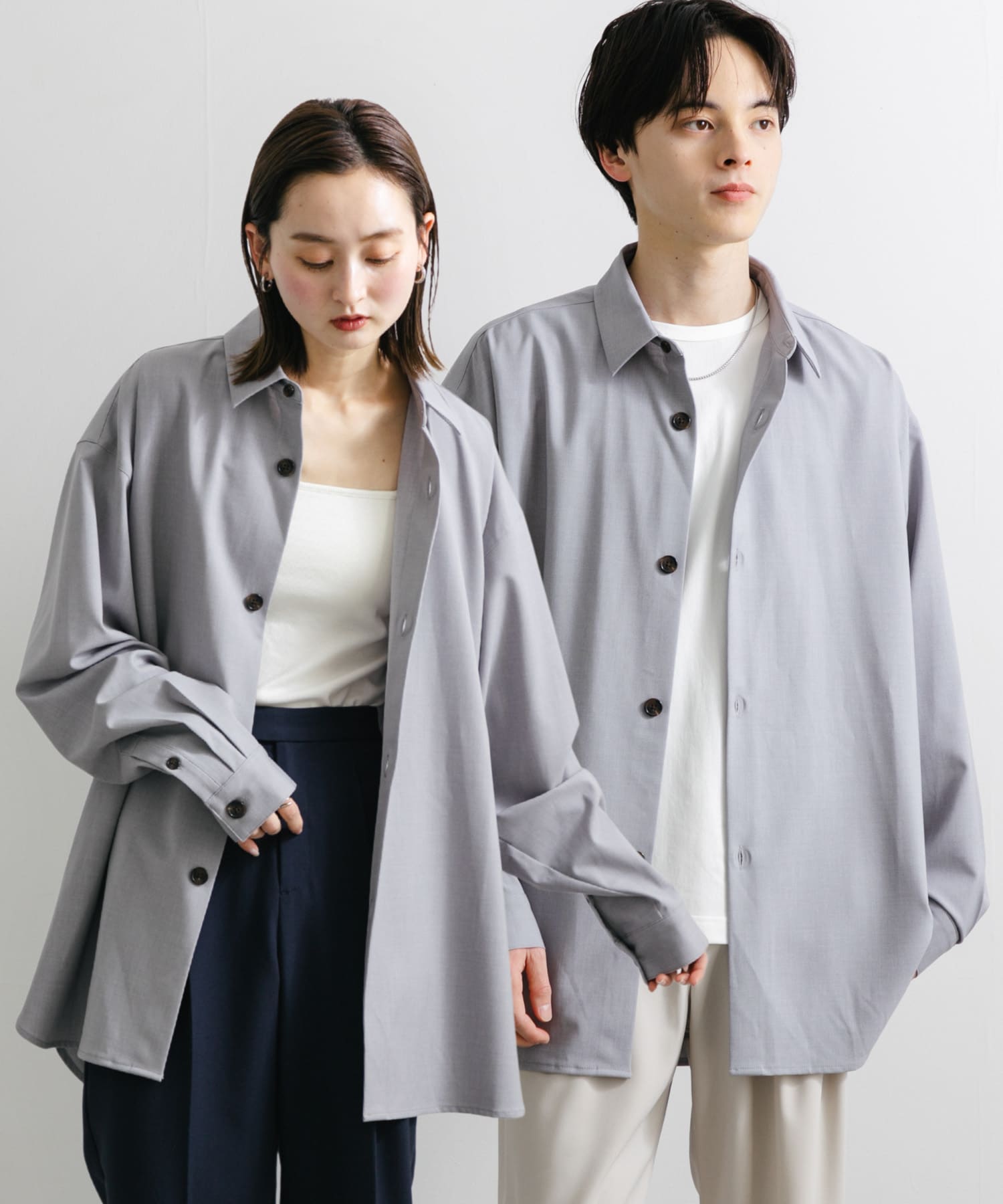 『ユニセックス』『イージーケア』カラールーズシャツ