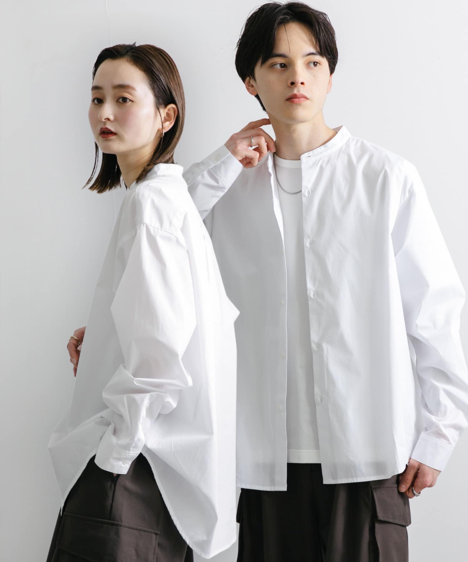 『WEB限定』『ユニセックス』『イージーケア』コンフォートバンドカラーシャツ