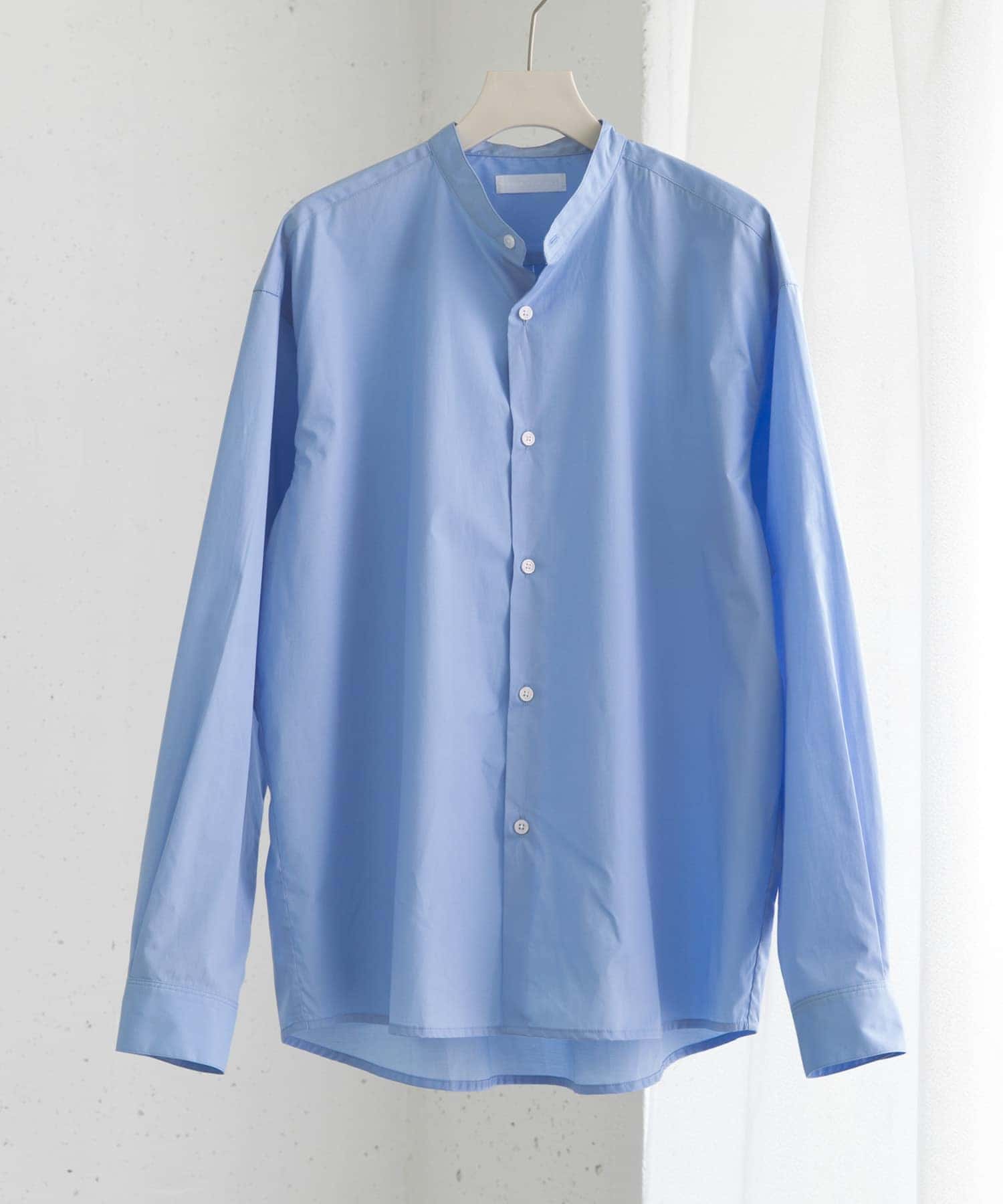 『WEB限定』『ユニセックス』『イージーケア』コンフォートバンドカラーシャツ L.BLUE XL