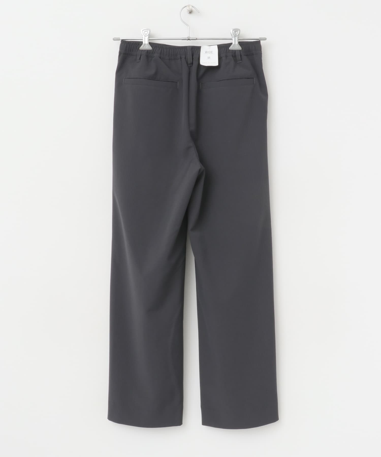 『イージーケア』ダブルタックワイドパンツ CHARCOAL S