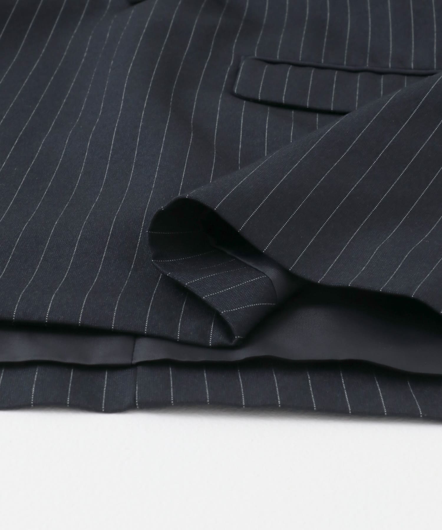 『セットアップ対応』ピンストライプルーズテーラードジャケット NAVY M