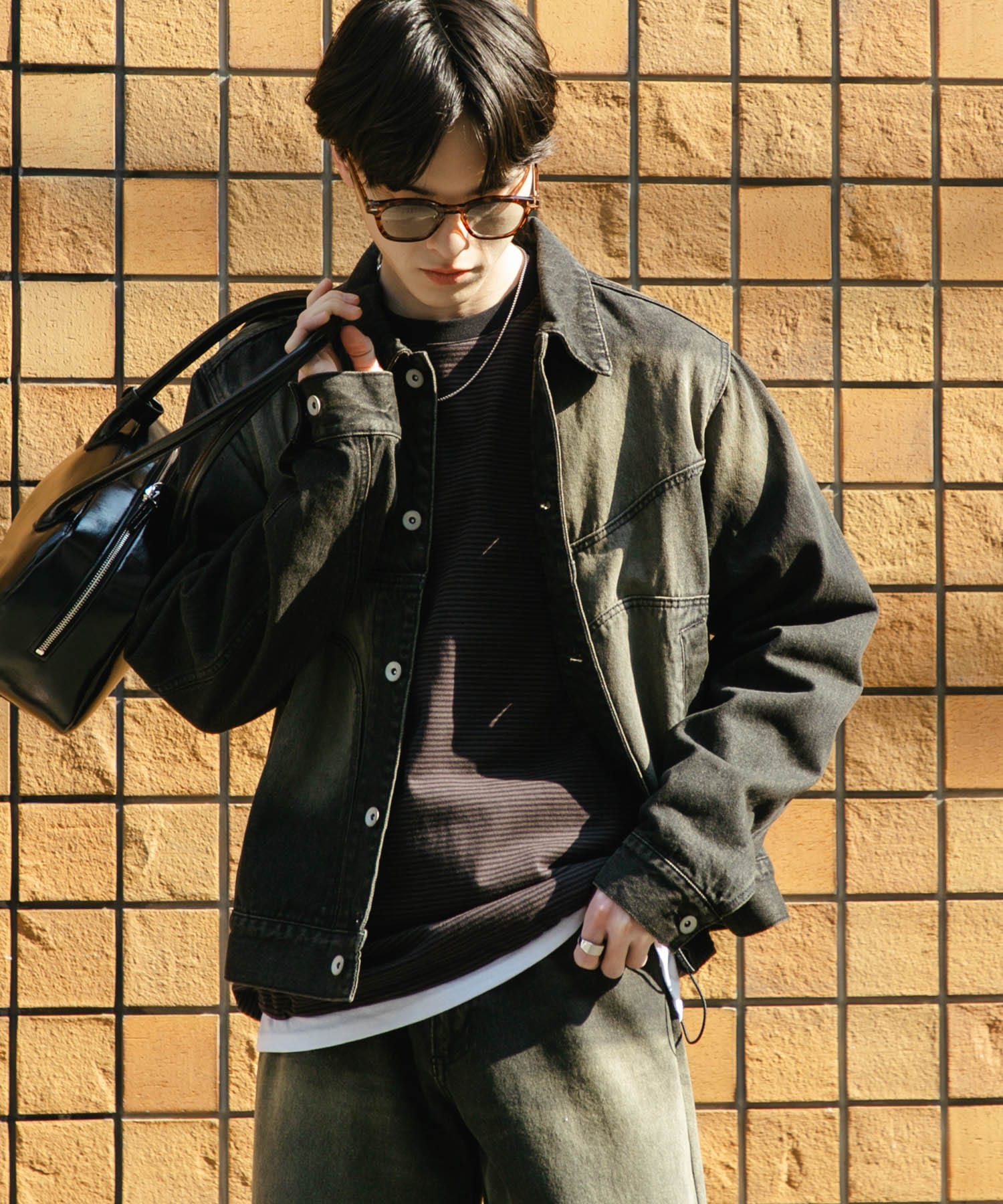 『ユニセックス』『セットアップ対応』ヴィンテージライクデニムブルゾン