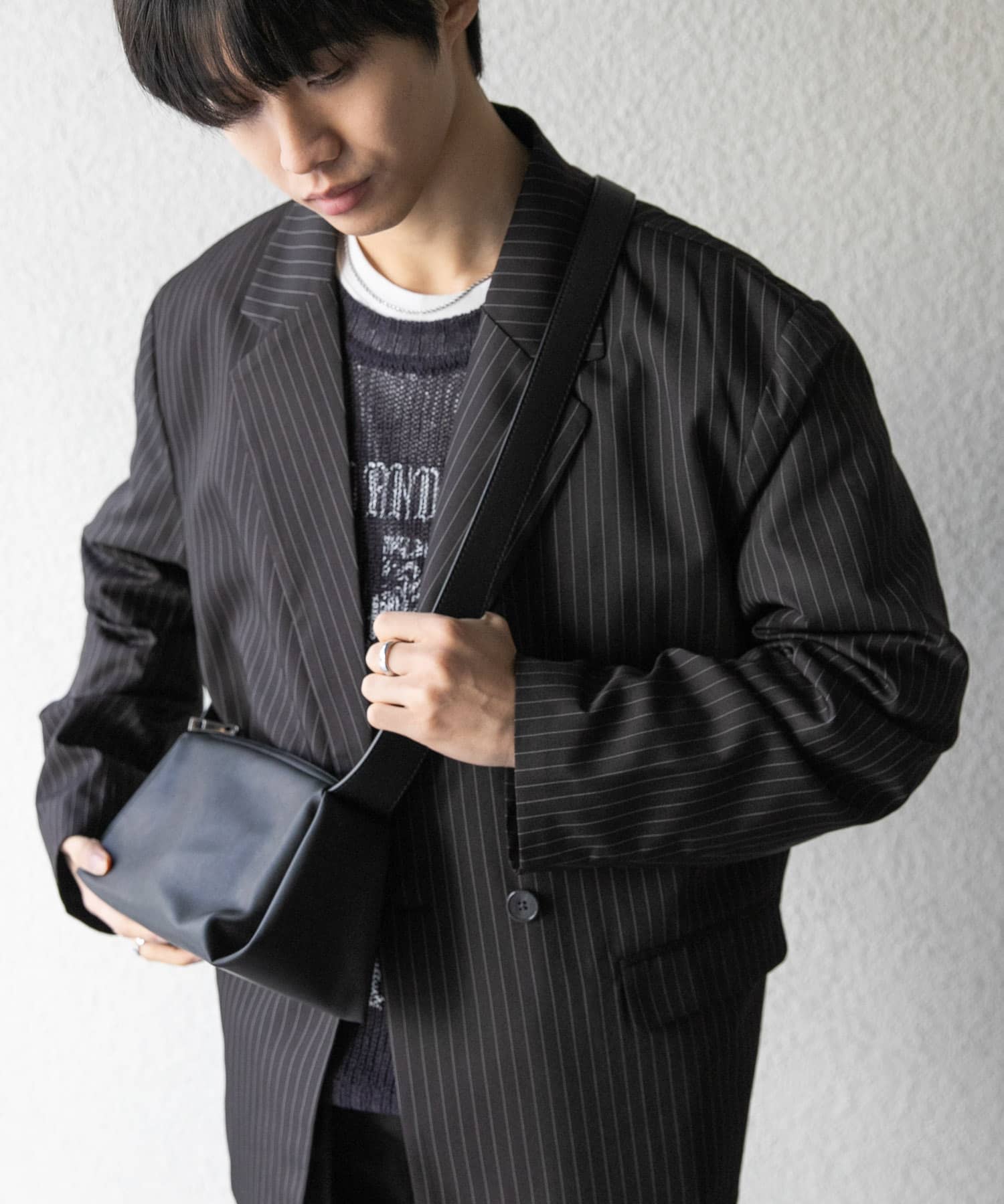 FLジップショルダーバッグ BLACK one